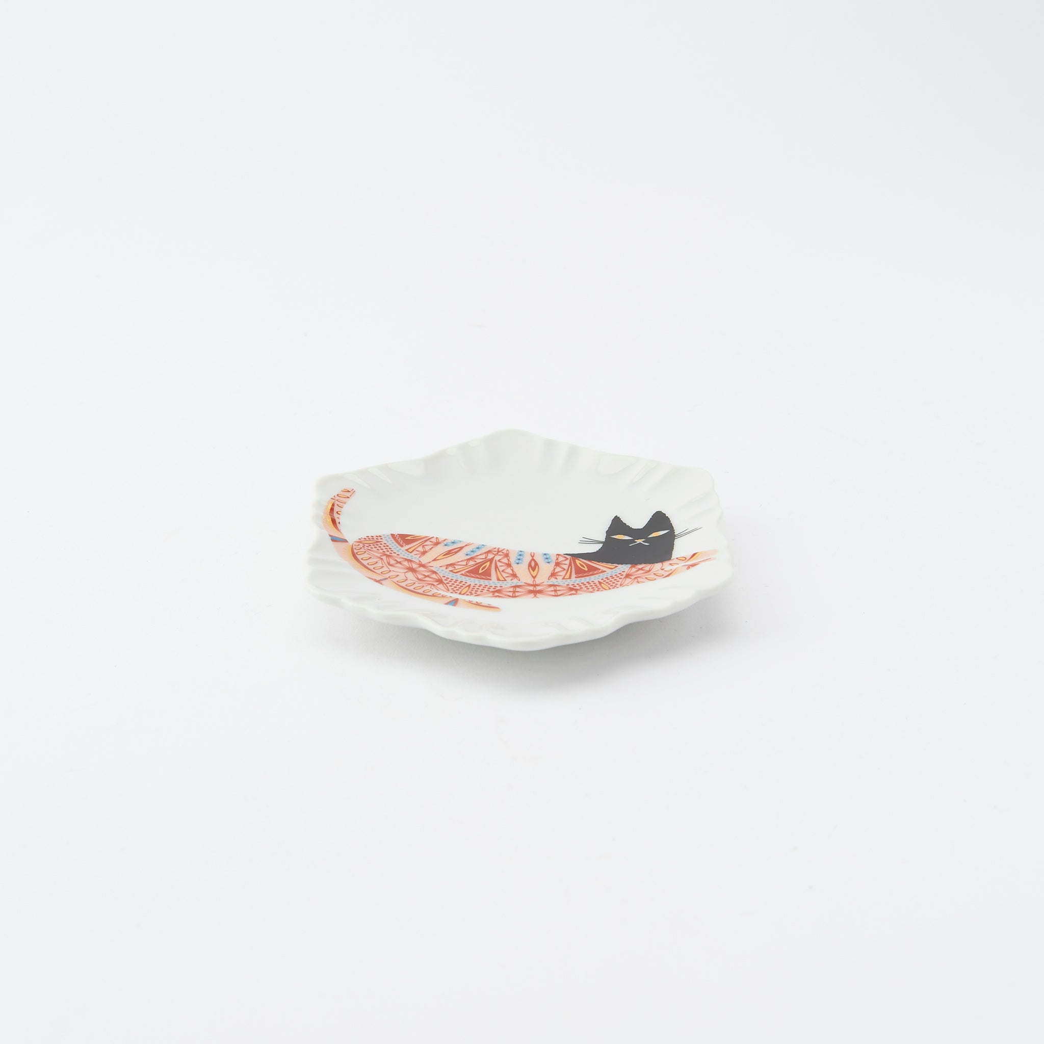 Red Motif Hexagonal Sauce Plate