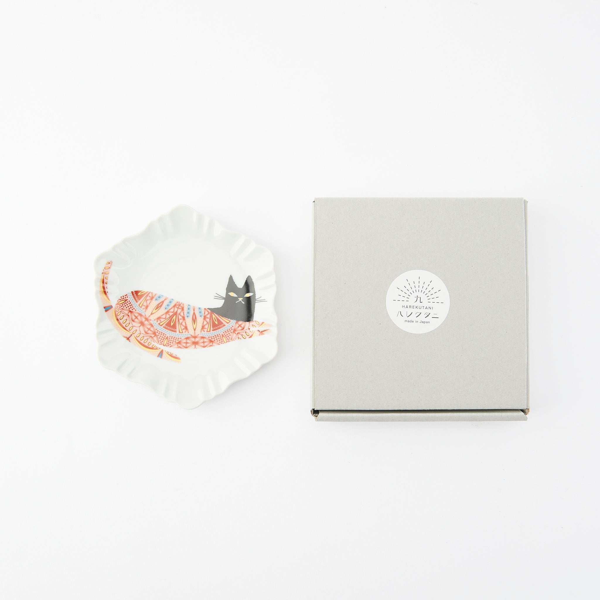 Red Motif Hexagonal Sauce Plate
