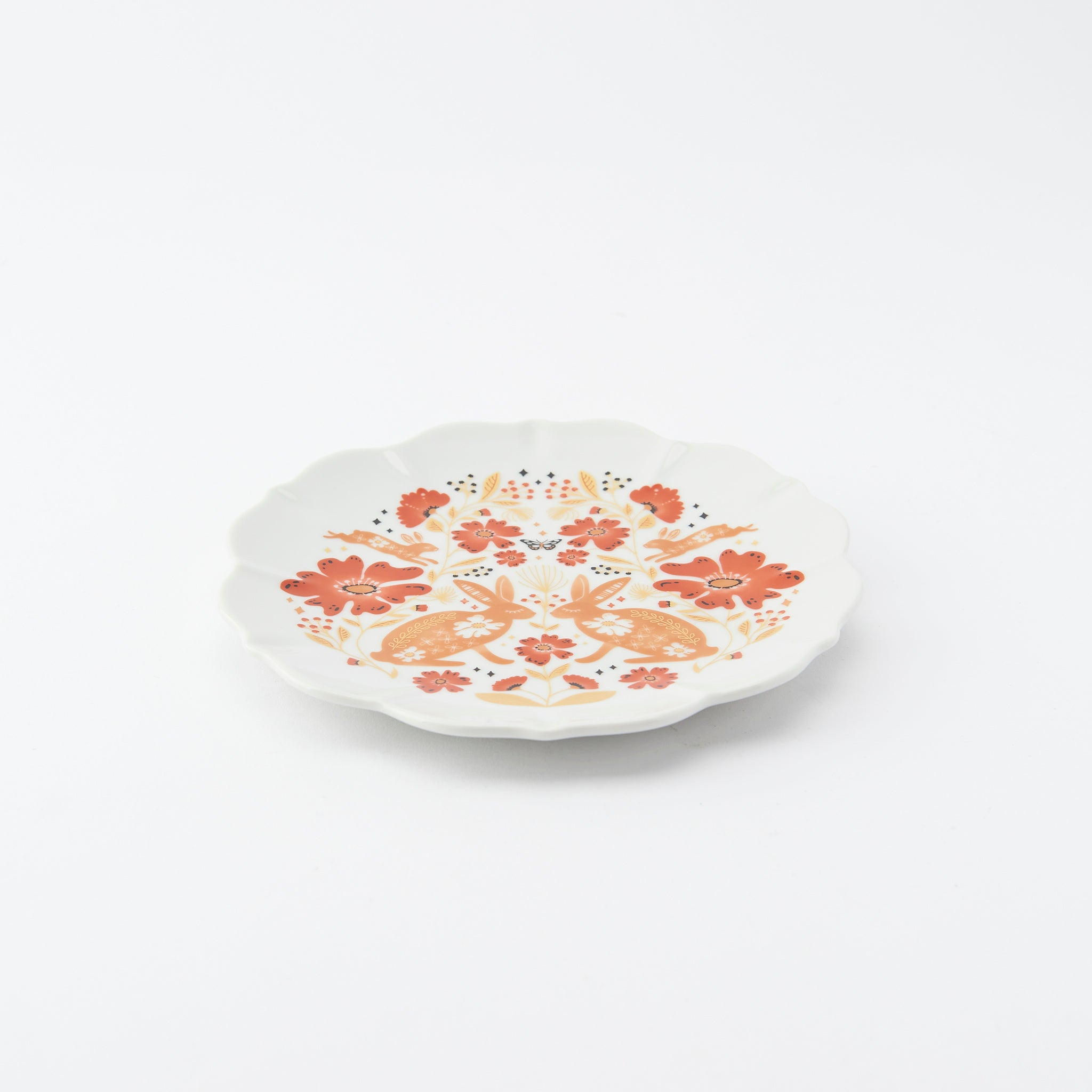 Red Motif Side Plate
