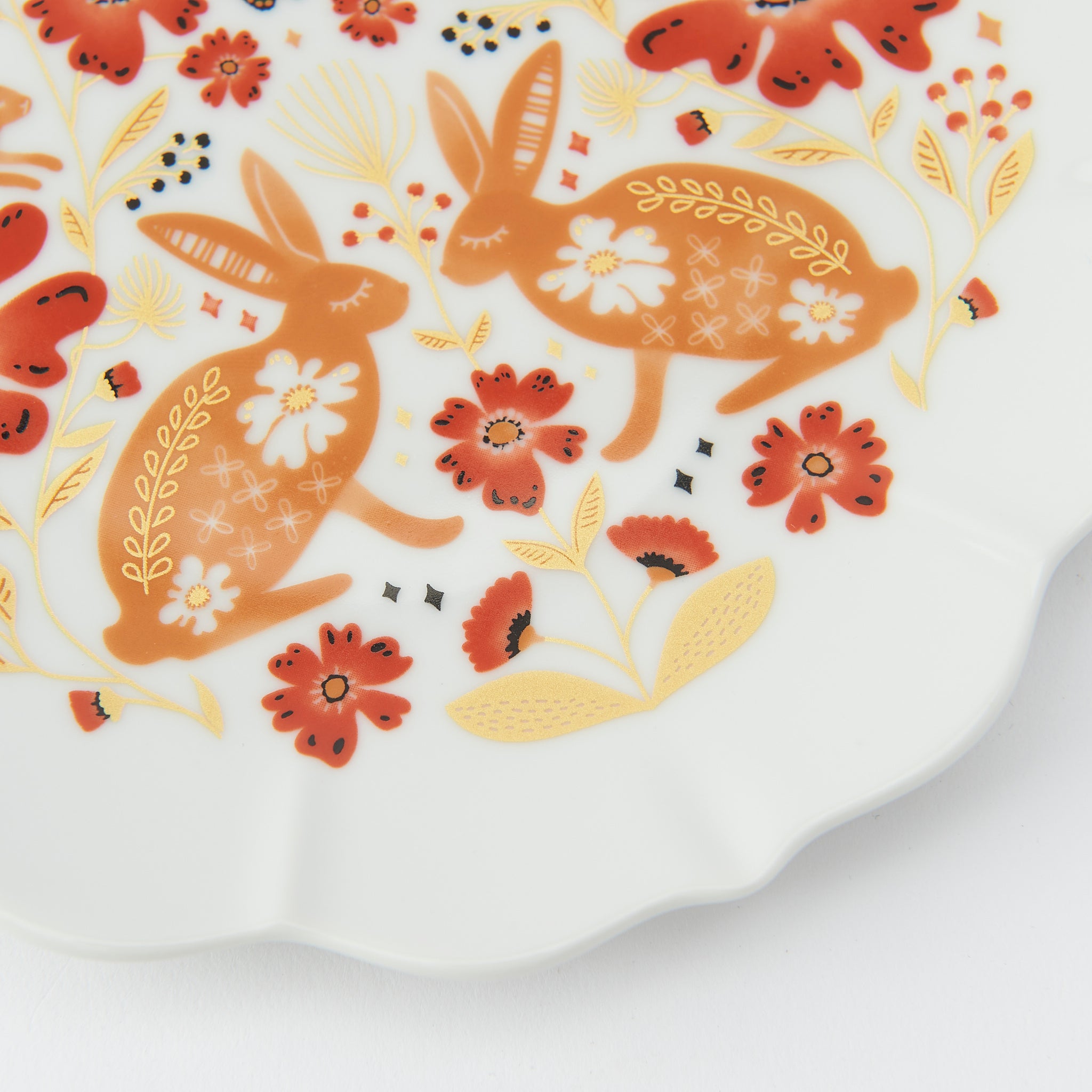 Red Motif Side Plate