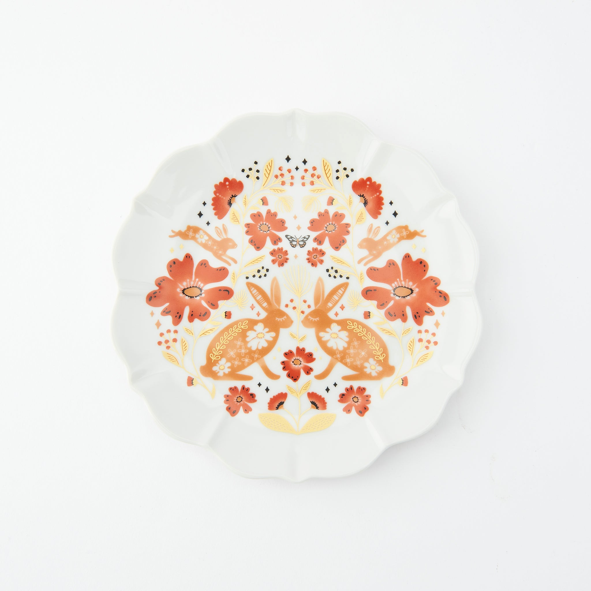 Red Motif Side Plate