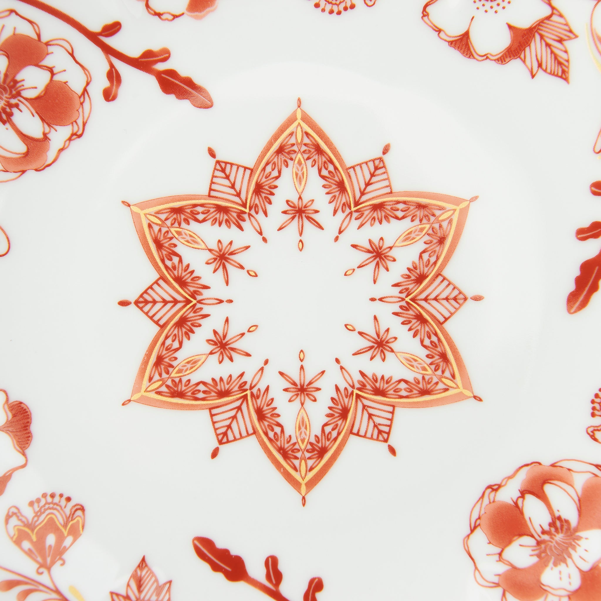 Red Motif Side Plate