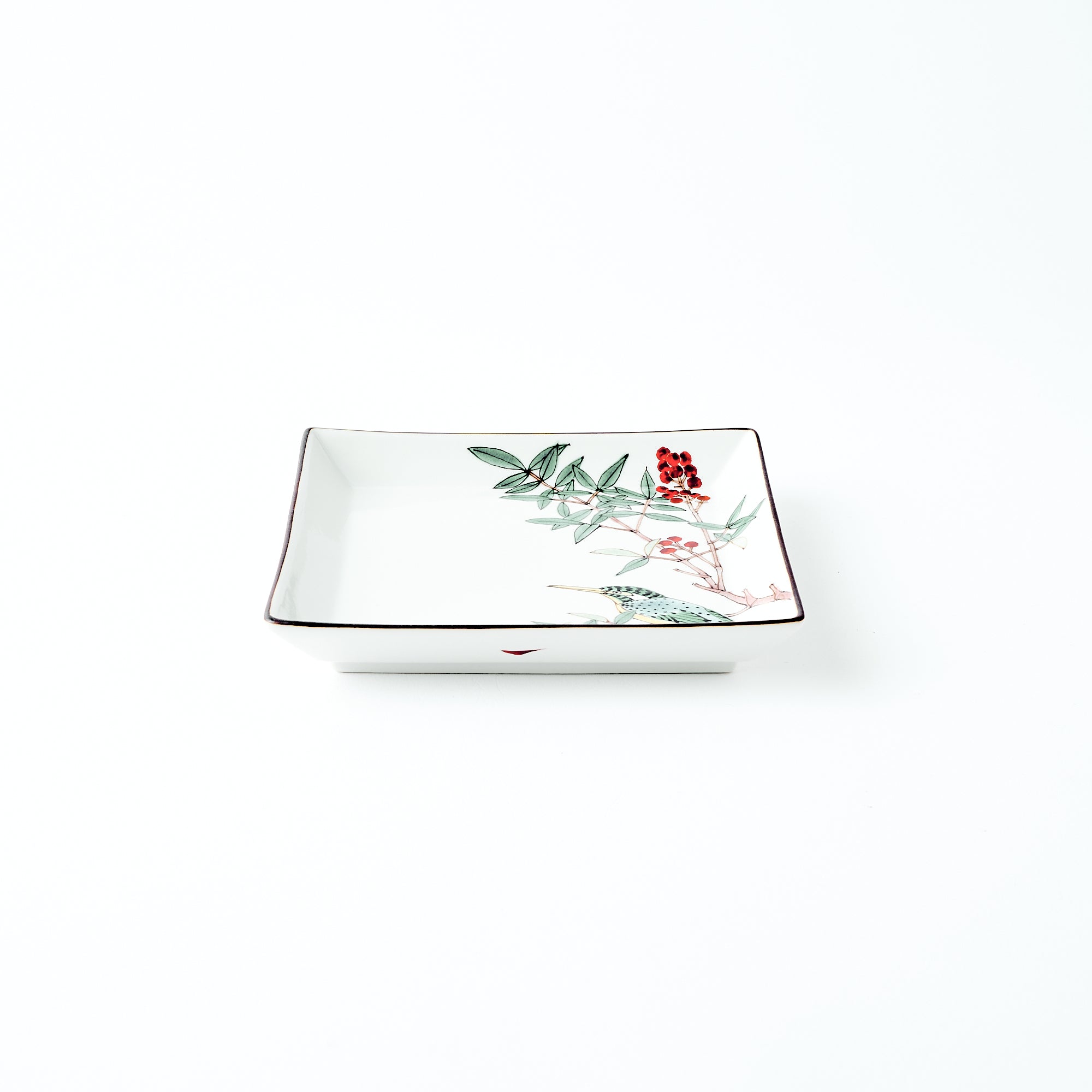 Bird and Botanicals Square Side Plate - JAPAN KUTANI SHOP