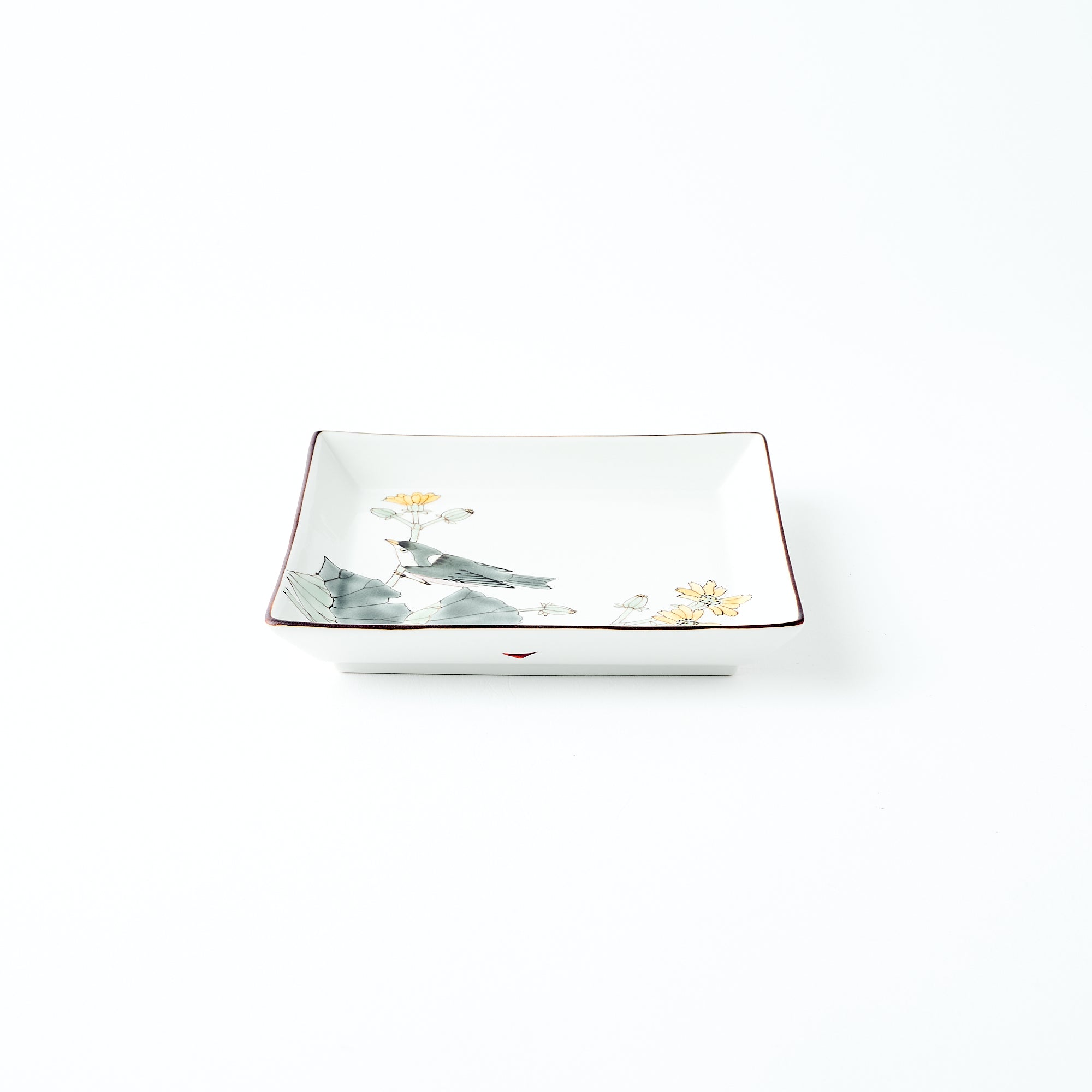 Bird and Botanicals Square Side Plate - JAPAN KUTANI SHOP