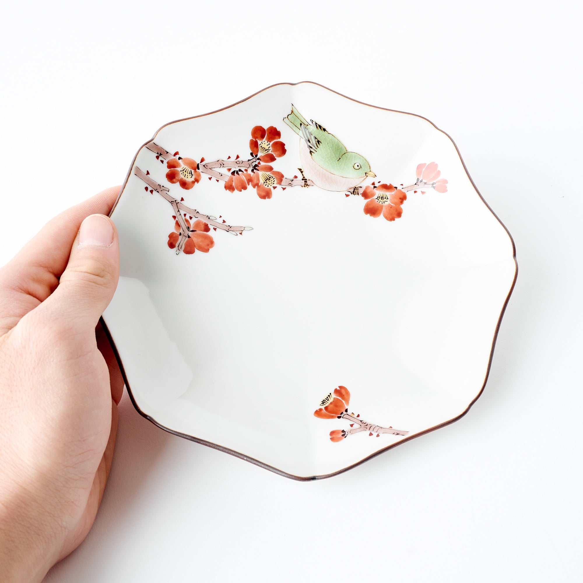 Bird and Botanicals Octagonal Side Plate - JAPAN KUTANI SHOP