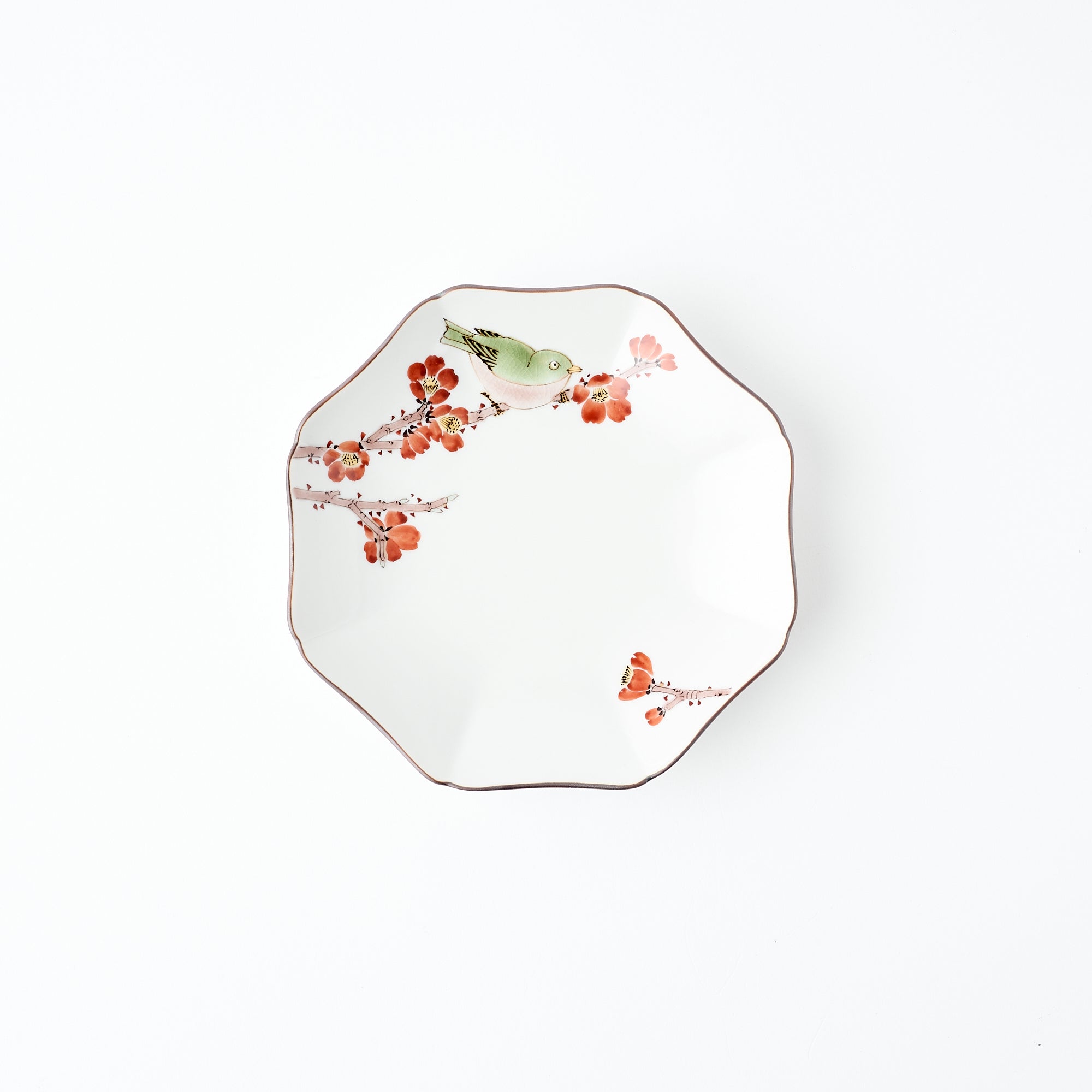 Bird and Botanicals Octagonal Side Plate - JAPAN KUTANI SHOP
