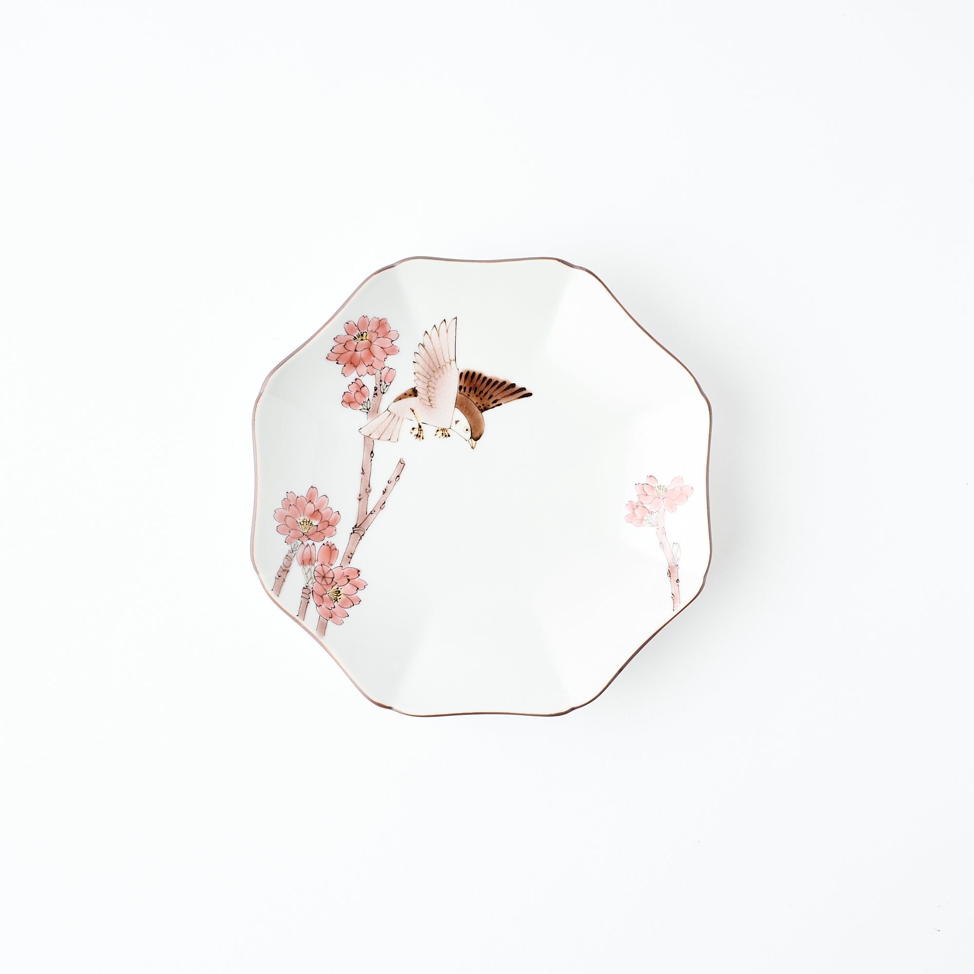 Bird and Botanicals Octagonal Side Plate - JAPAN KUTANI SHOP