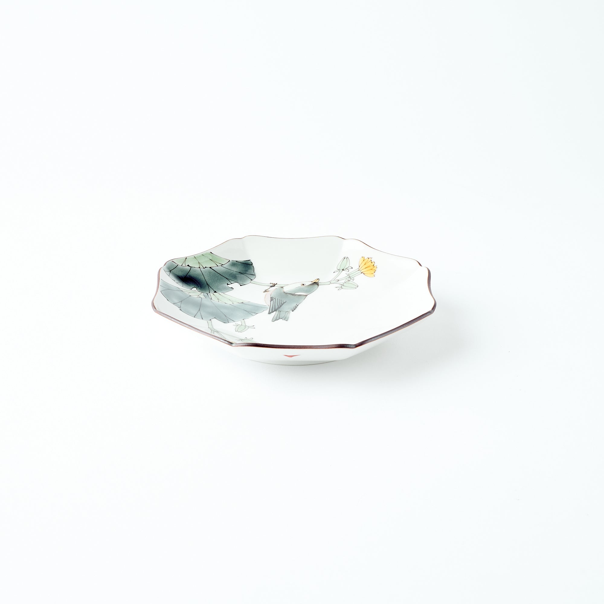Bird and Botanicals Octagonal Side Plate - JAPAN KUTANI SHOP
