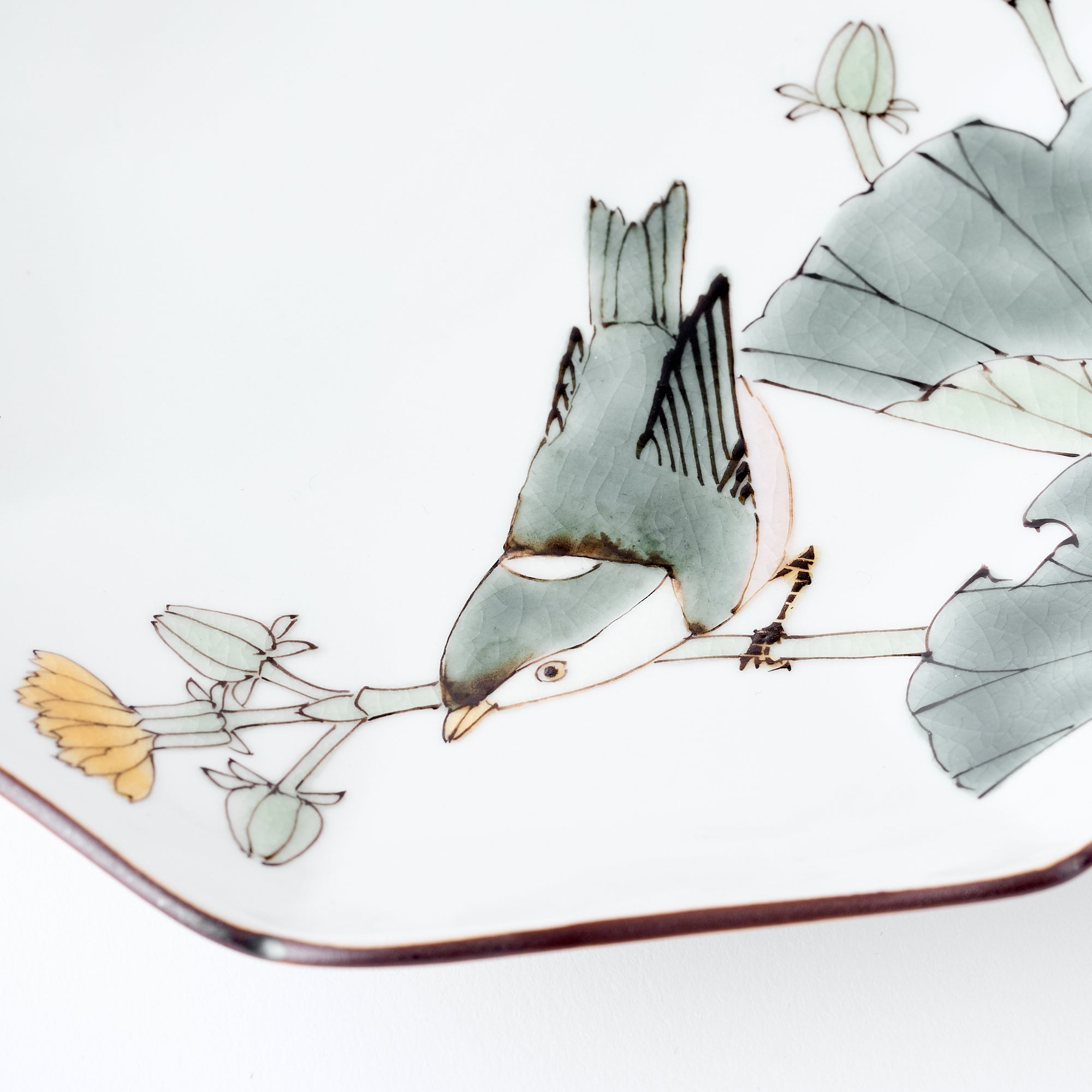 Bird and Botanicals Octagonal Side Plate - JAPAN KUTANI SHOP