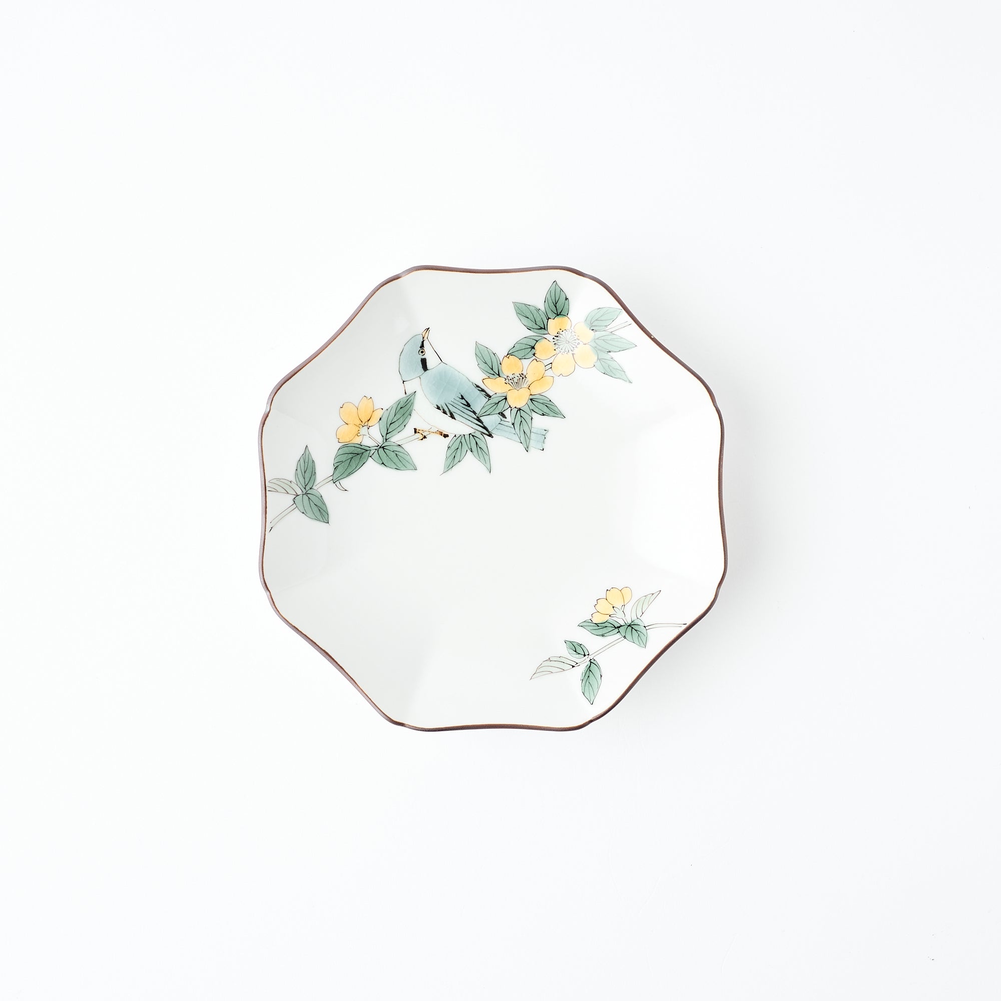 Bird and Botanicals Octagonal Side Plate - JAPAN KUTANI SHOP