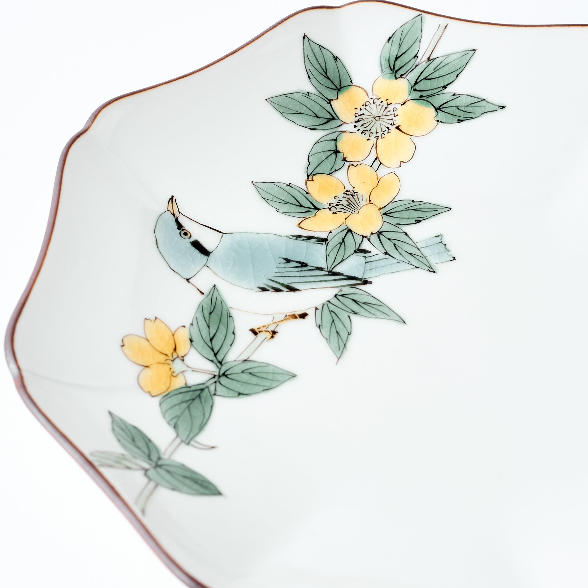 Bird and Botanicals Octagonal Side Plate - JAPAN KUTANI SHOP