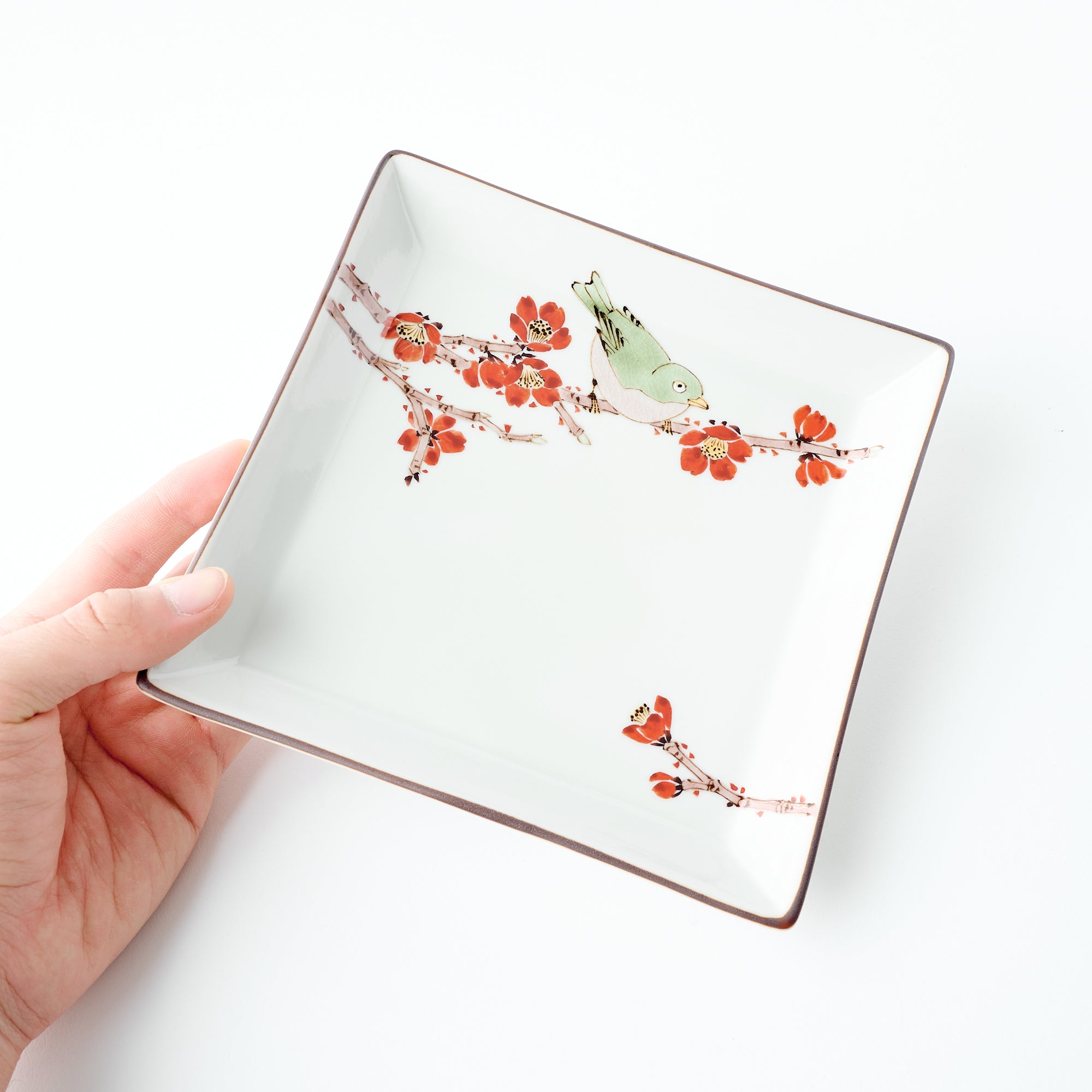 Bird and Botanicals Square Side Plate - JAPAN KUTANI SHOP