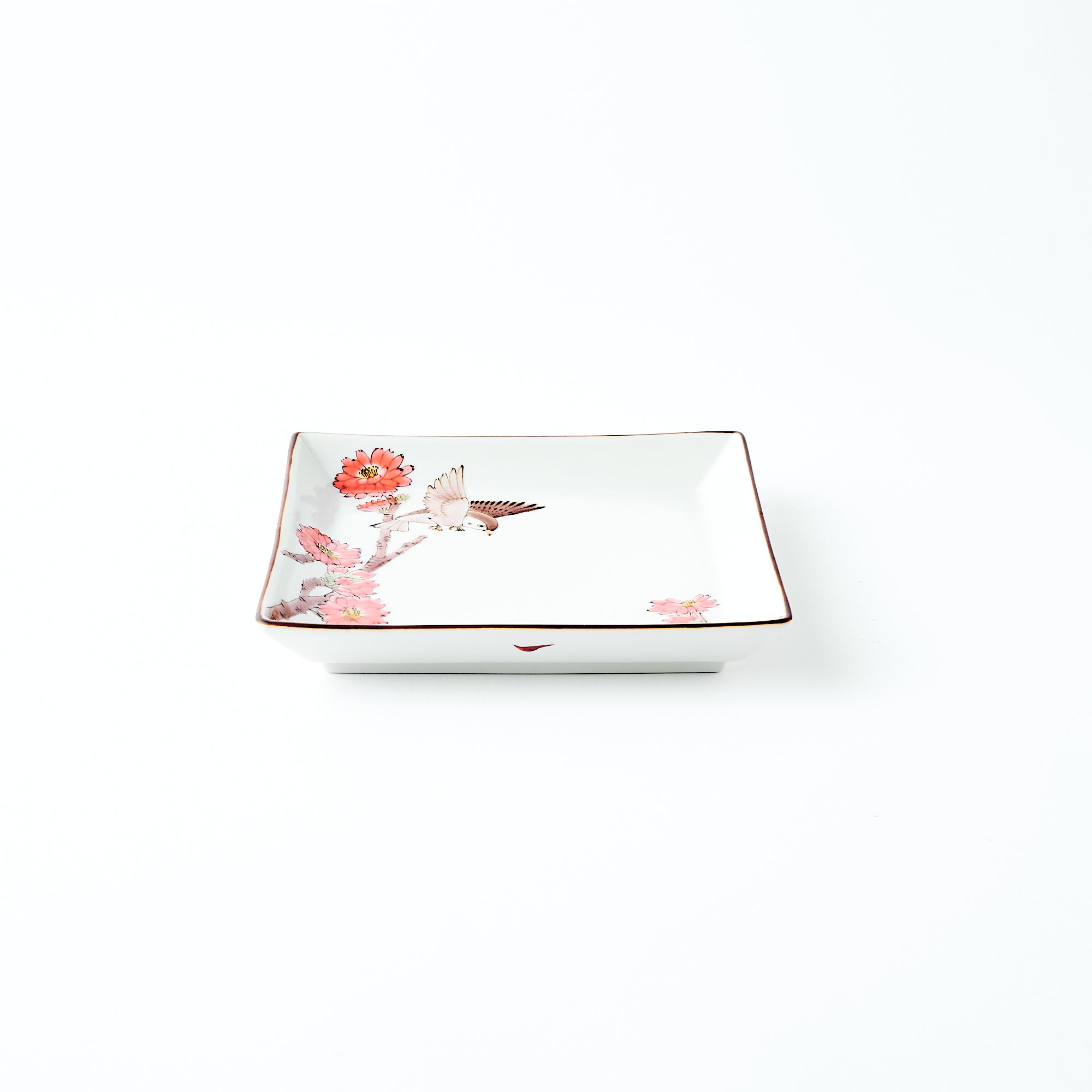 Bird and Botanicals Square Side Plate - JAPAN KUTANI SHOP