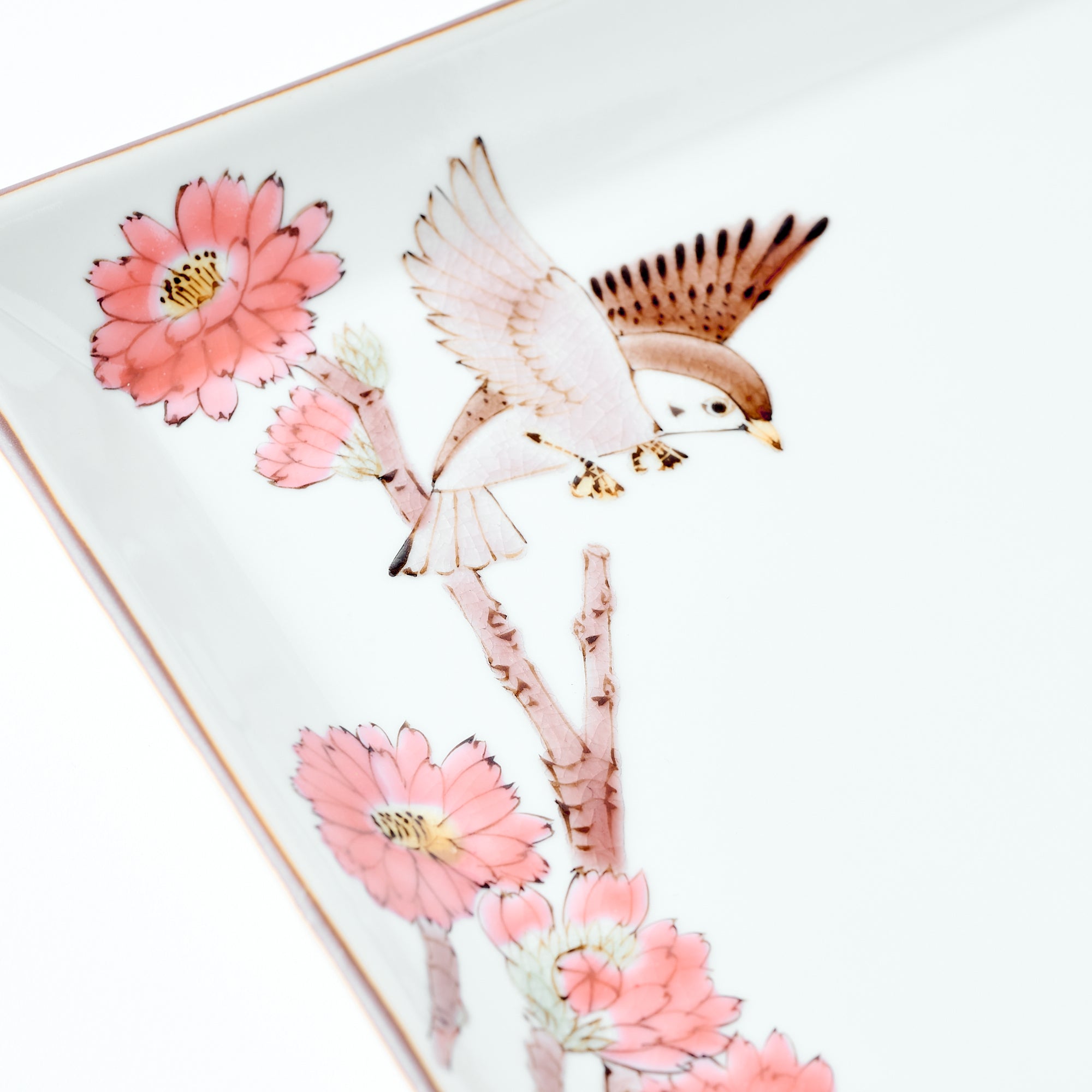 Bird and Botanicals Square Side Plate - JAPAN KUTANI SHOP