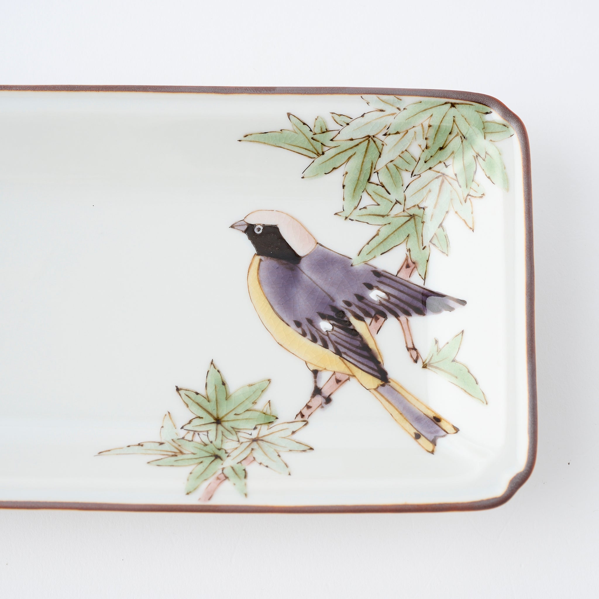 Bird and Botanicals Rectangular Dinner Plate - JAPAN KUTANI SHOP
