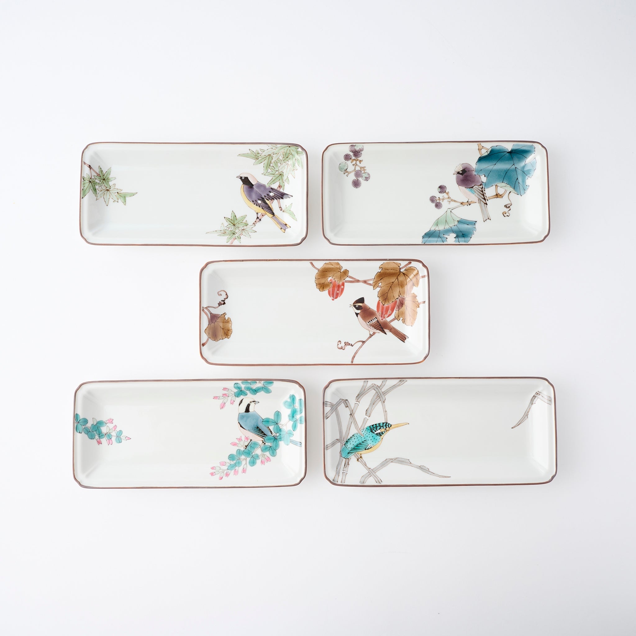 Bird and Botanicals Rectangular Dinner Plate - JAPAN KUTANI SHOP