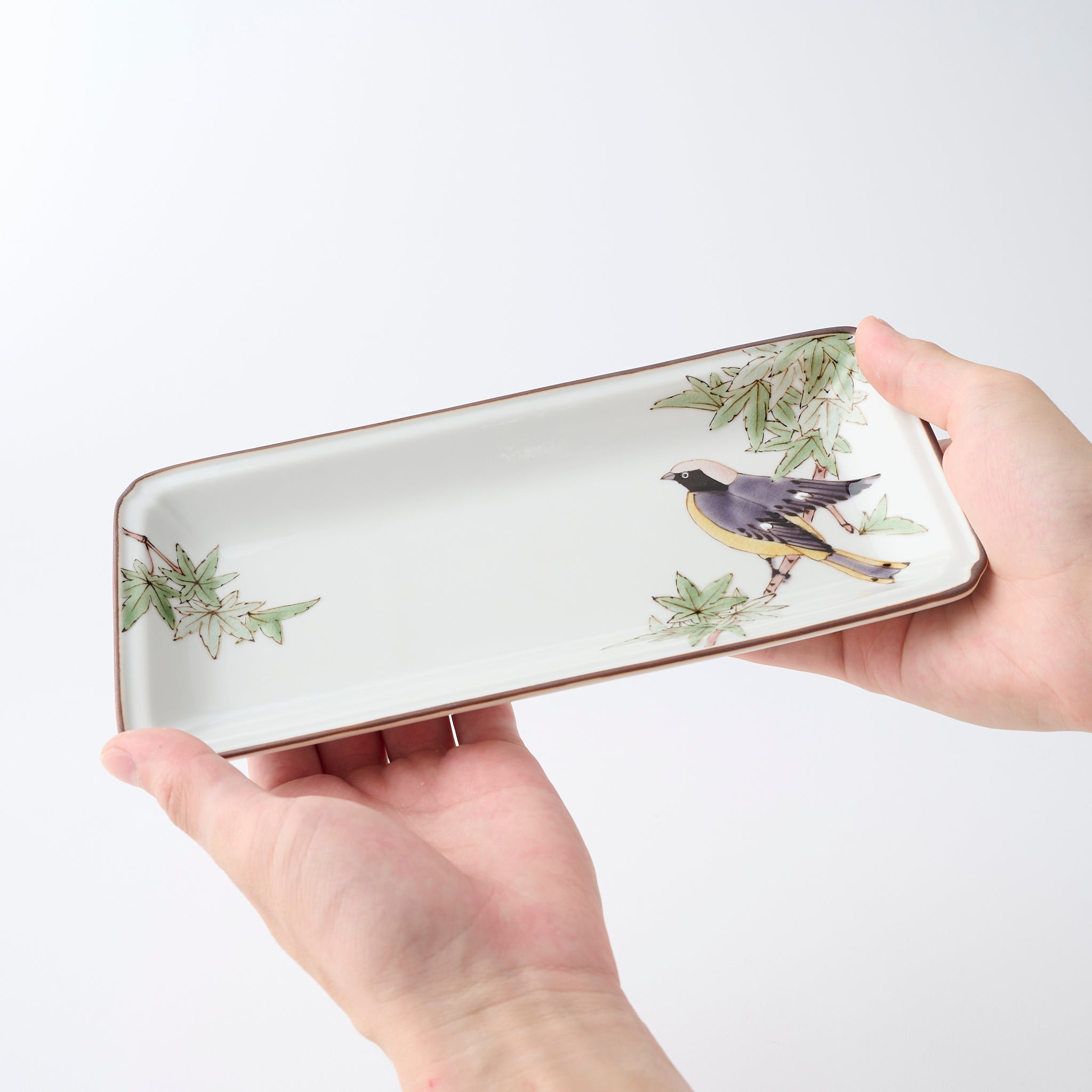 Bird and Botanicals Rectangular Dinner Plate - JAPAN KUTANI SHOP