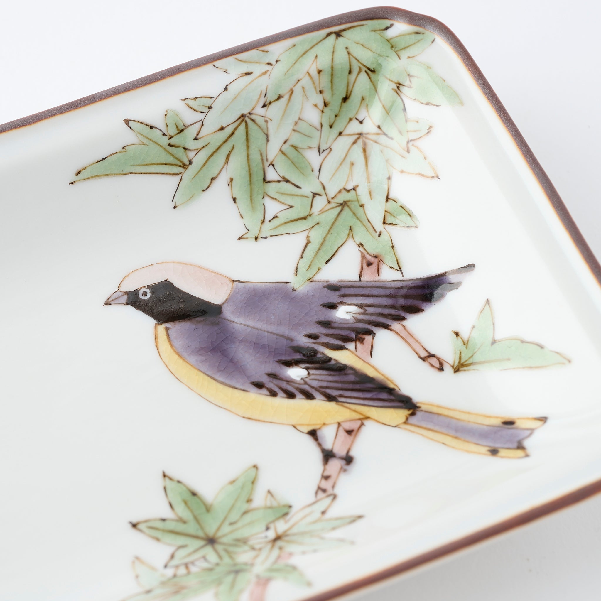 Bird and Botanicals Rectangular Dinner Plate - JAPAN KUTANI SHOP