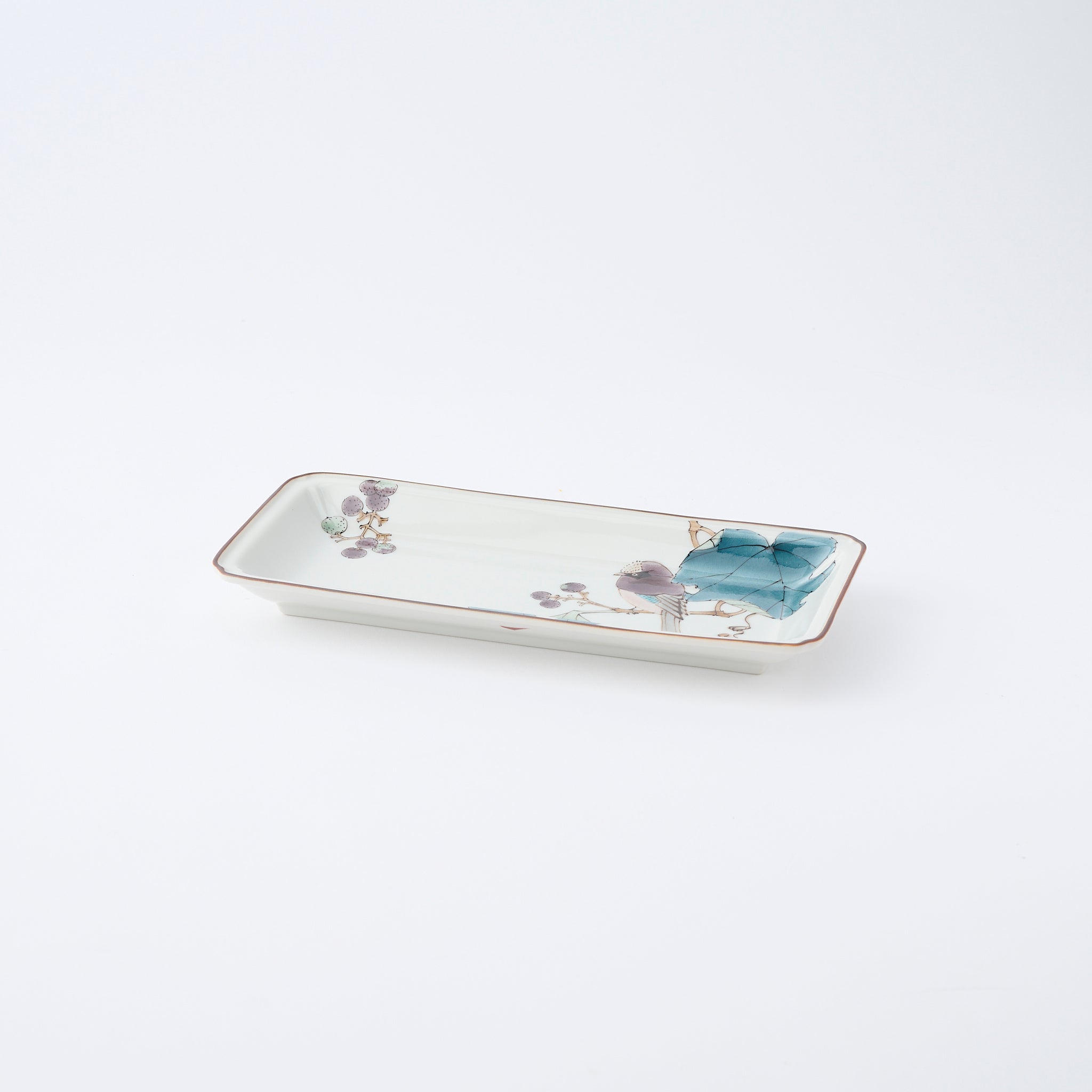 Bird and Botanicals Rectangular Dinner Plate - JAPAN KUTANI SHOP