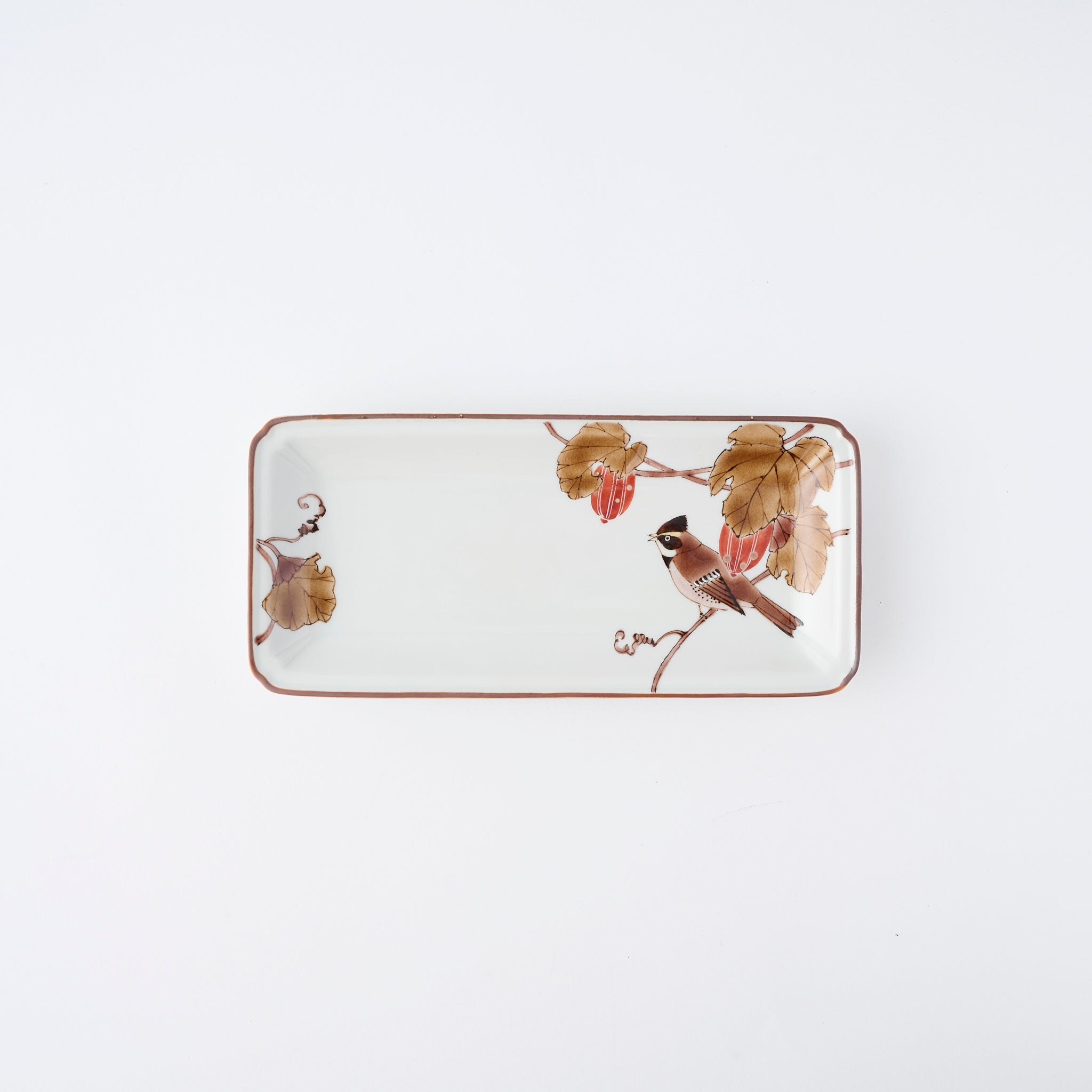Bird and Botanicals Rectangular Dinner Plate - JAPAN KUTANI SHOP