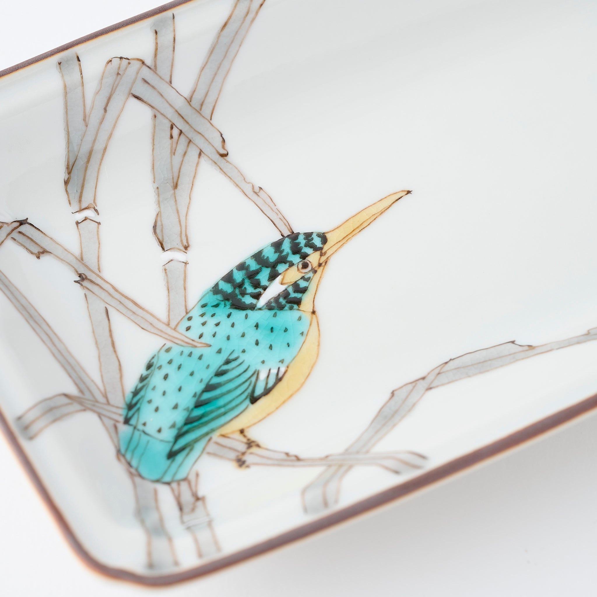 Bird and Botanicals Rectangular Dinner Plate - JAPAN KUTANI SHOP
