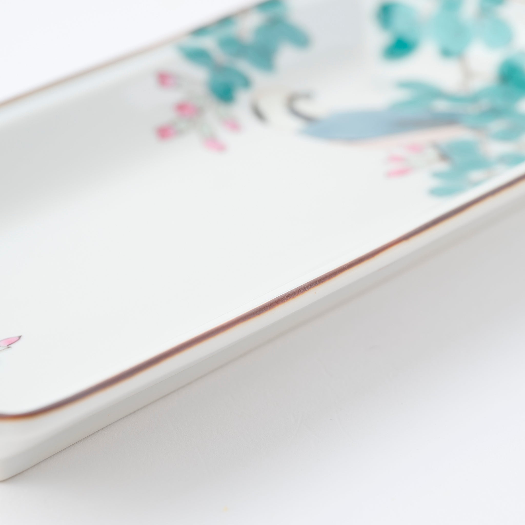 Bird and Botanicals Rectangular Dinner Plate - JAPAN KUTANI SHOP