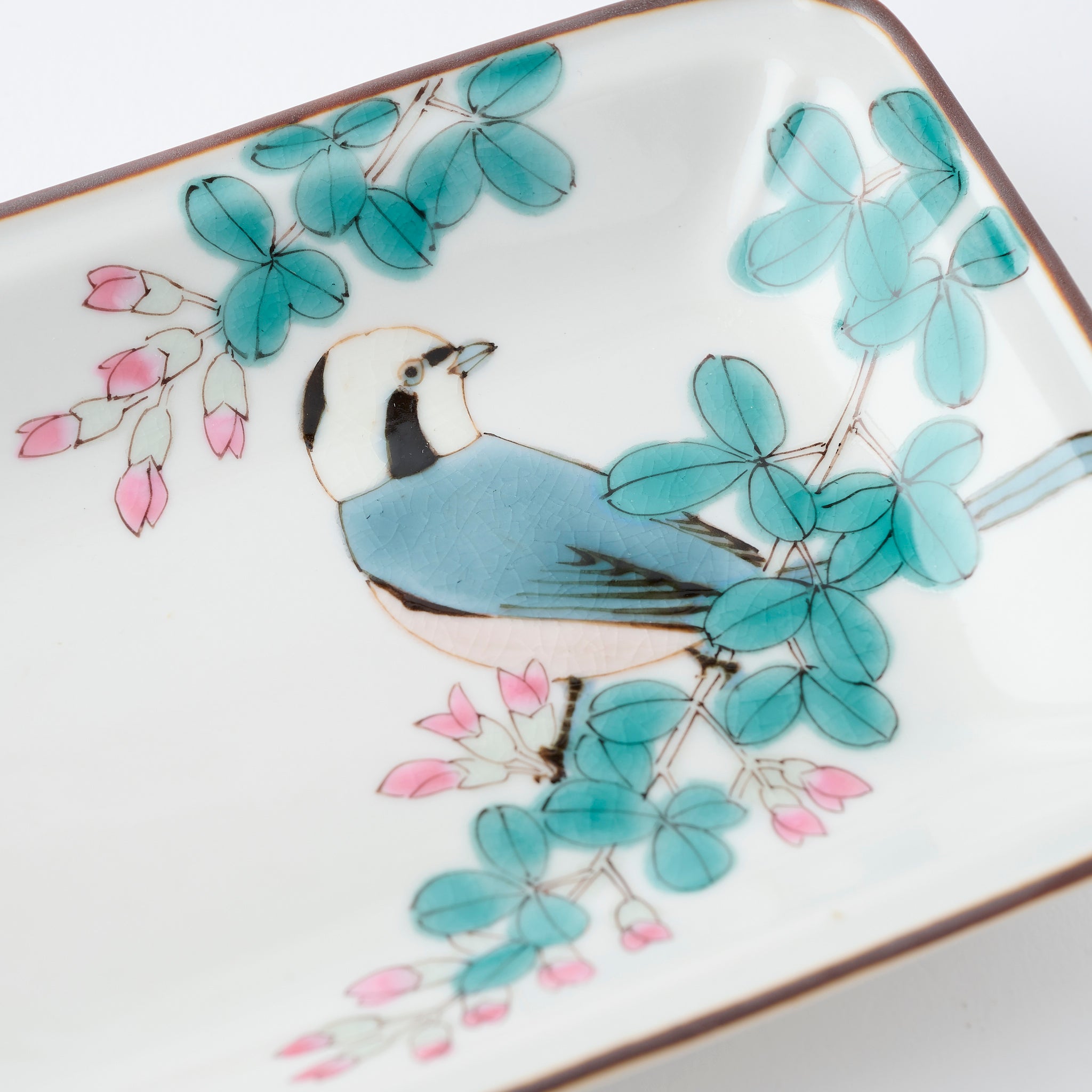 Bird and Botanicals Rectangular Dinner Plate - JAPAN KUTANI SHOP