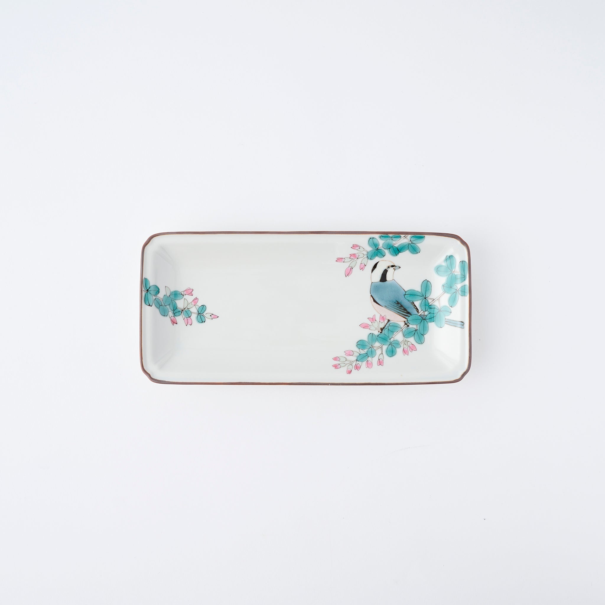 Bird and Botanicals Rectangular Dinner Plate - JAPAN KUTANI SHOP