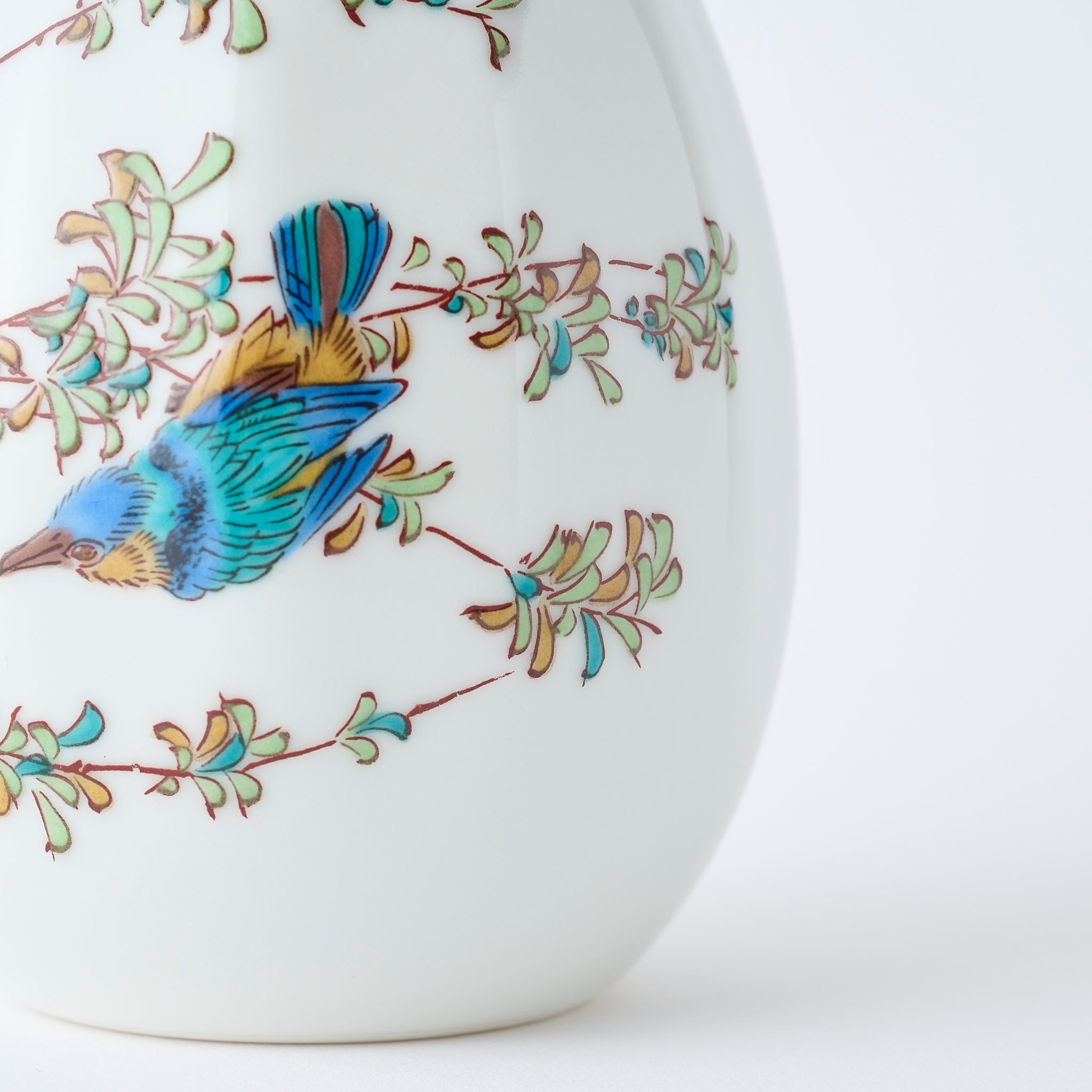 Kingfisher Bird Faceted Flower Vase - JAPAN KUTANI SHOP