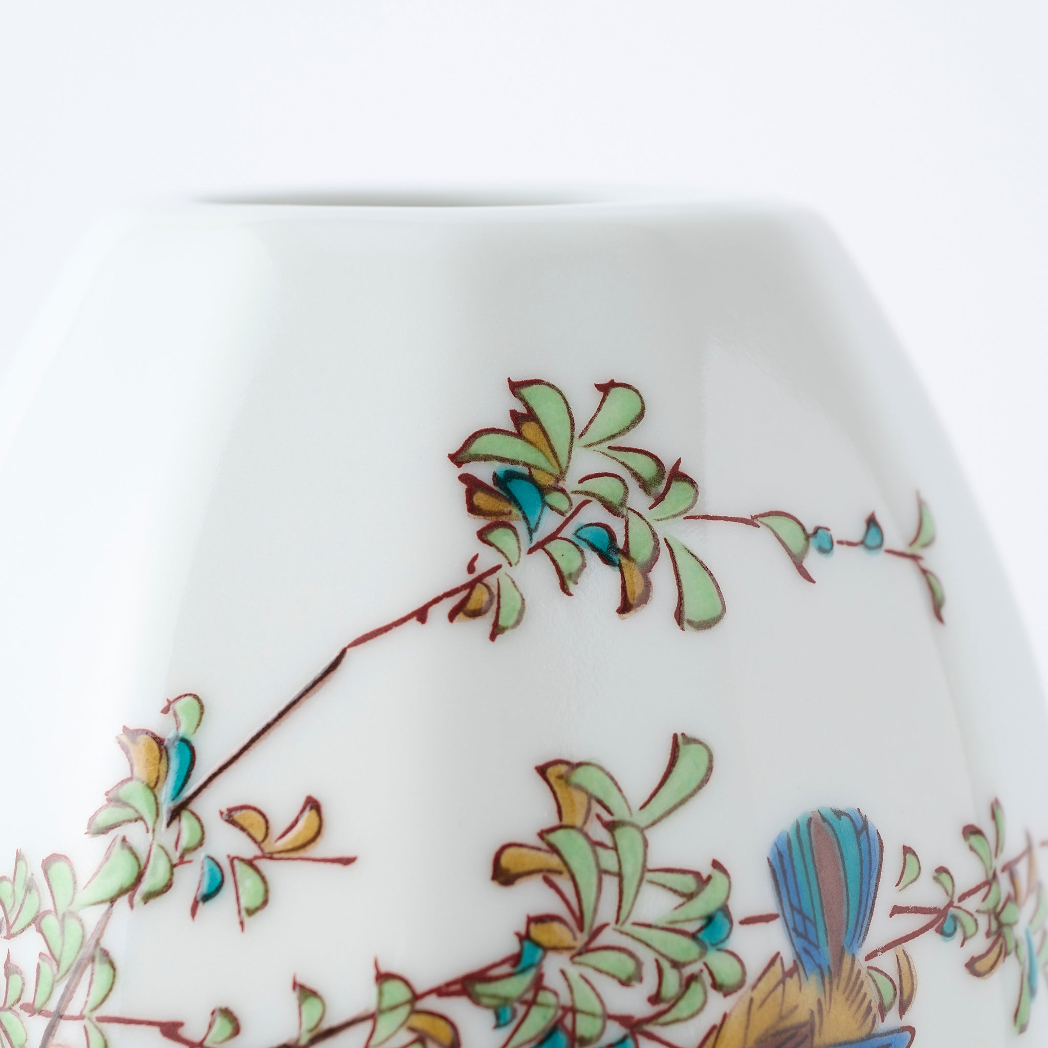 Kingfisher Bird Faceted Flower Vase - JAPAN KUTANI SHOP