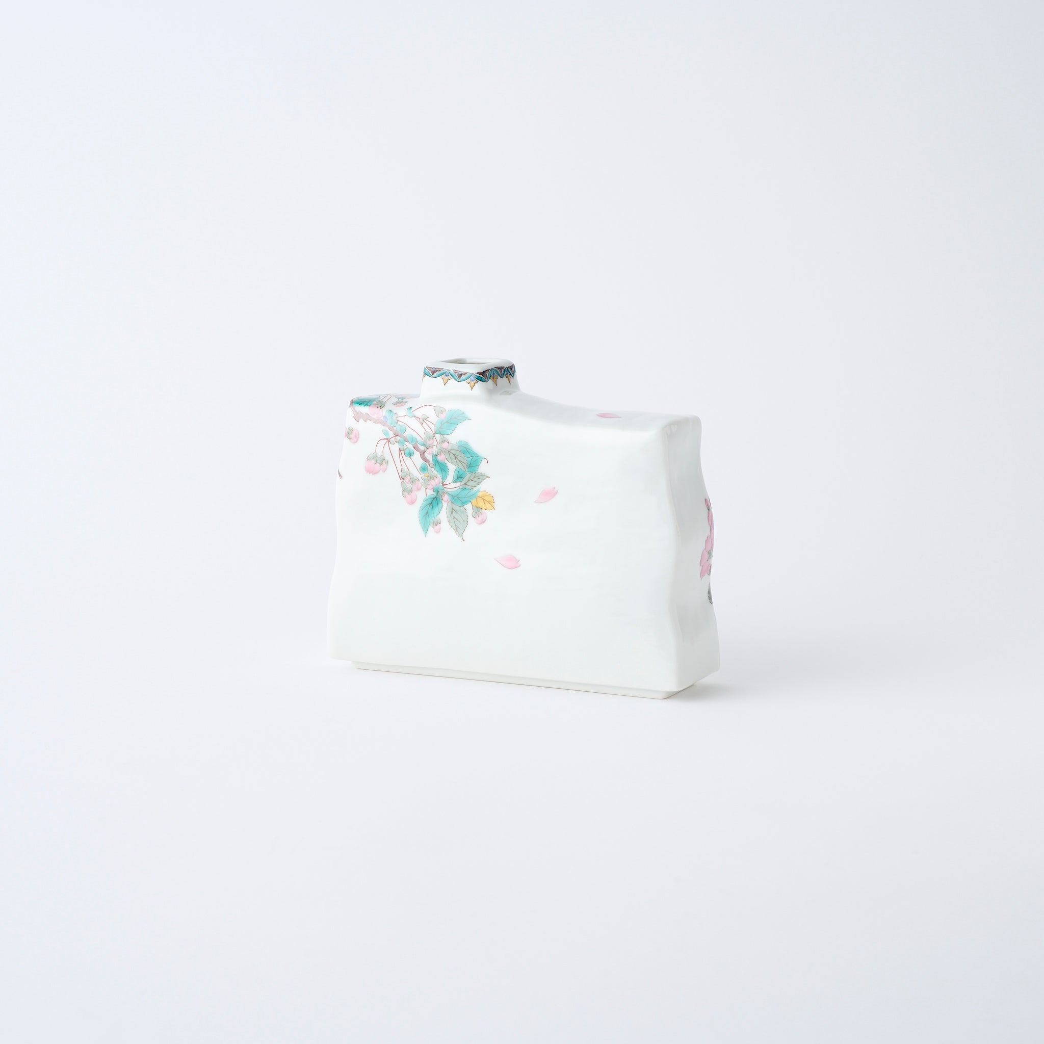 Weeping Sakura Tree Rectangular Flower Vase - JAPAN KUTANI SHOP