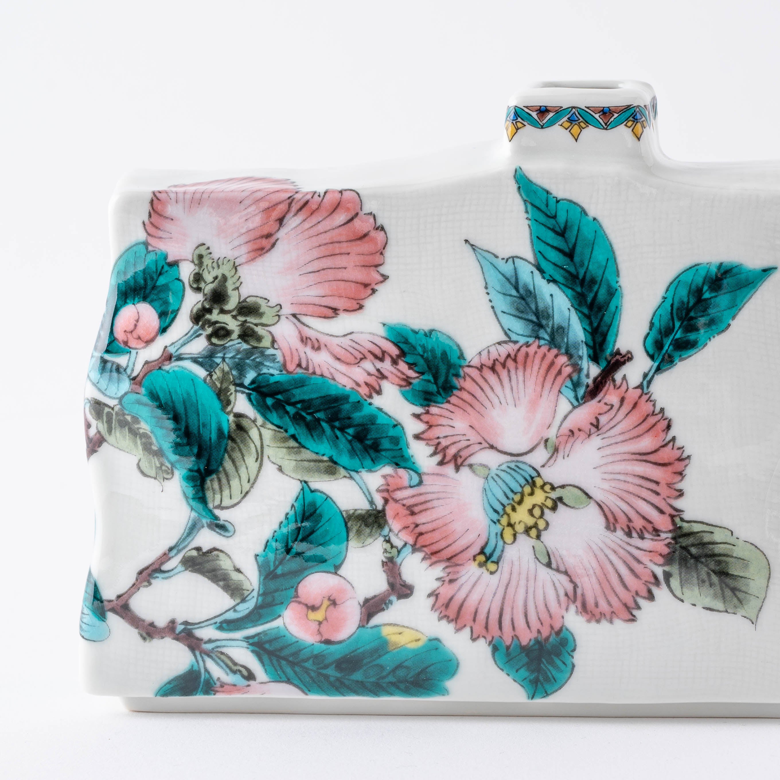 Camellia Rectangular Flower Vase - JAPAN KUTANI SHOP