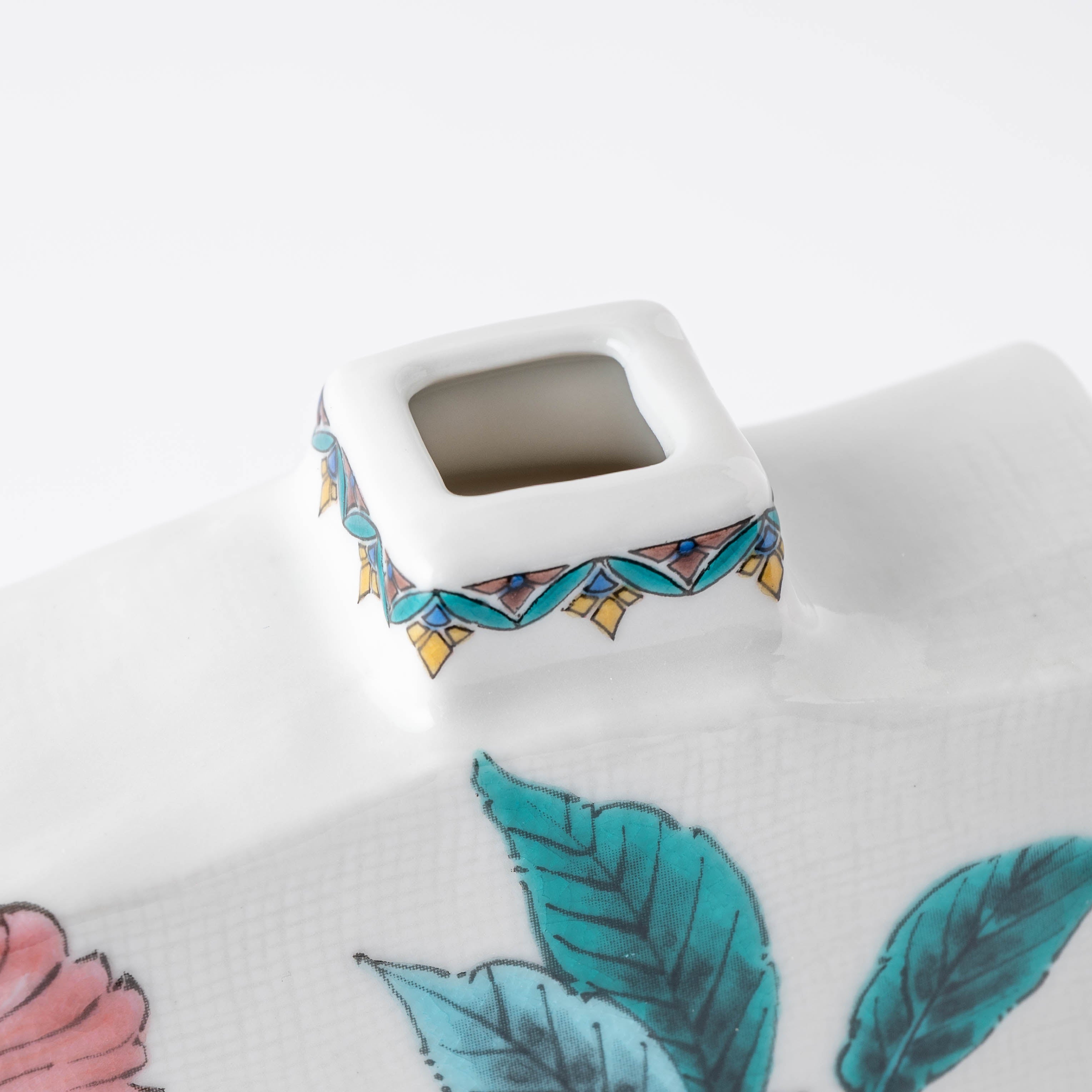 Camellia Rectangular Flower Vase - JAPAN KUTANI SHOP