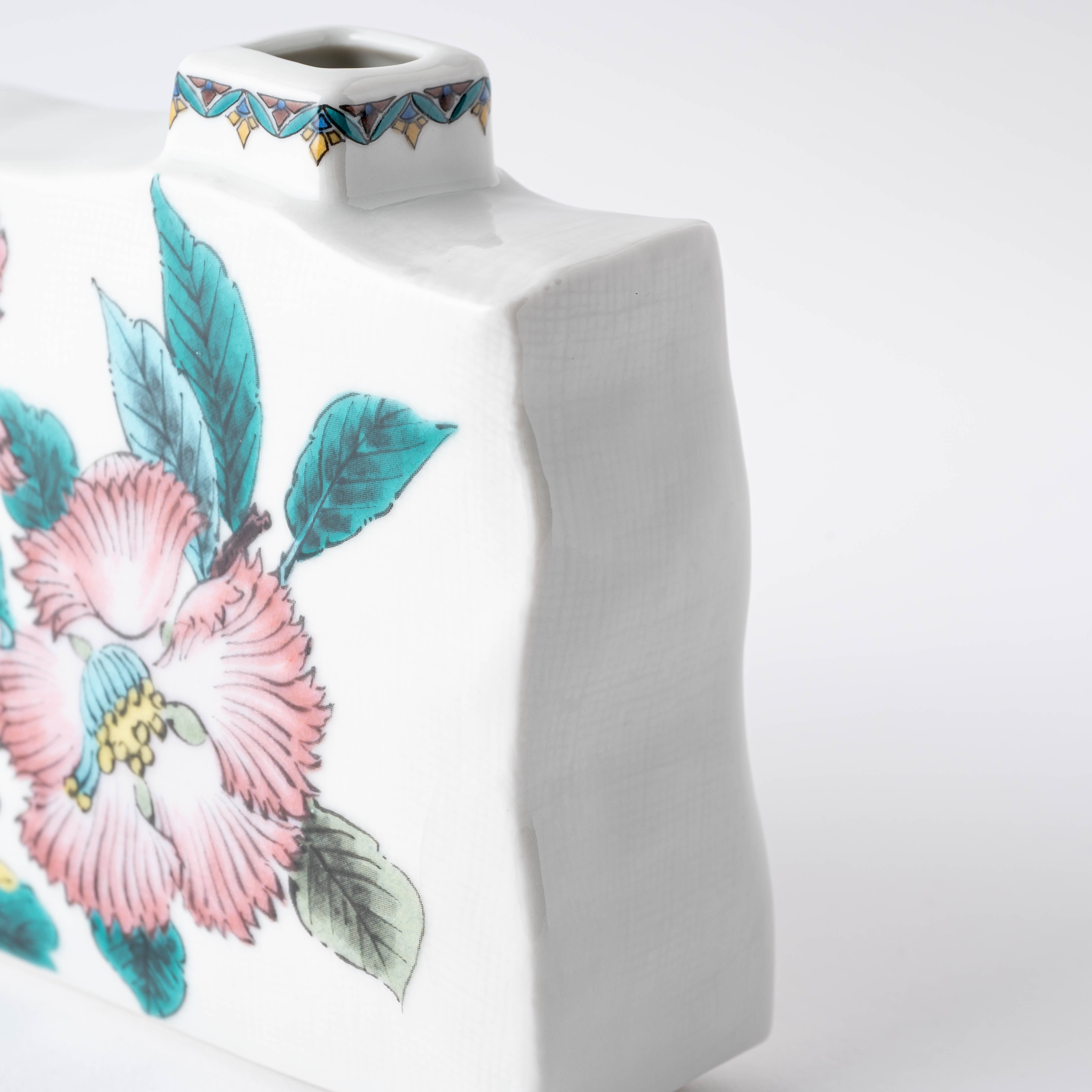 Camellia Rectangular Flower Vase - JAPAN KUTANI SHOP