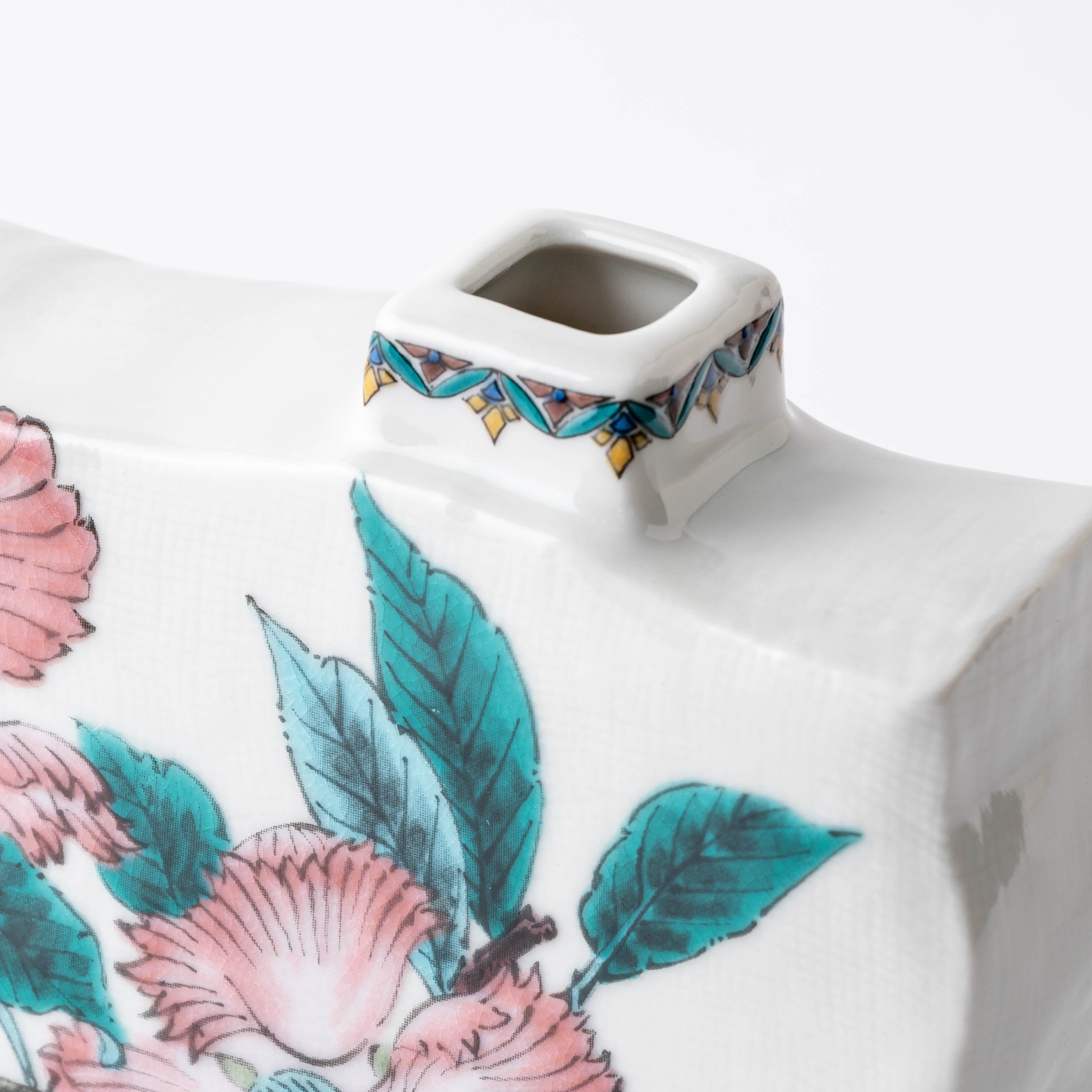 Camellia Rectangular Flower Vase - JAPAN KUTANI SHOP