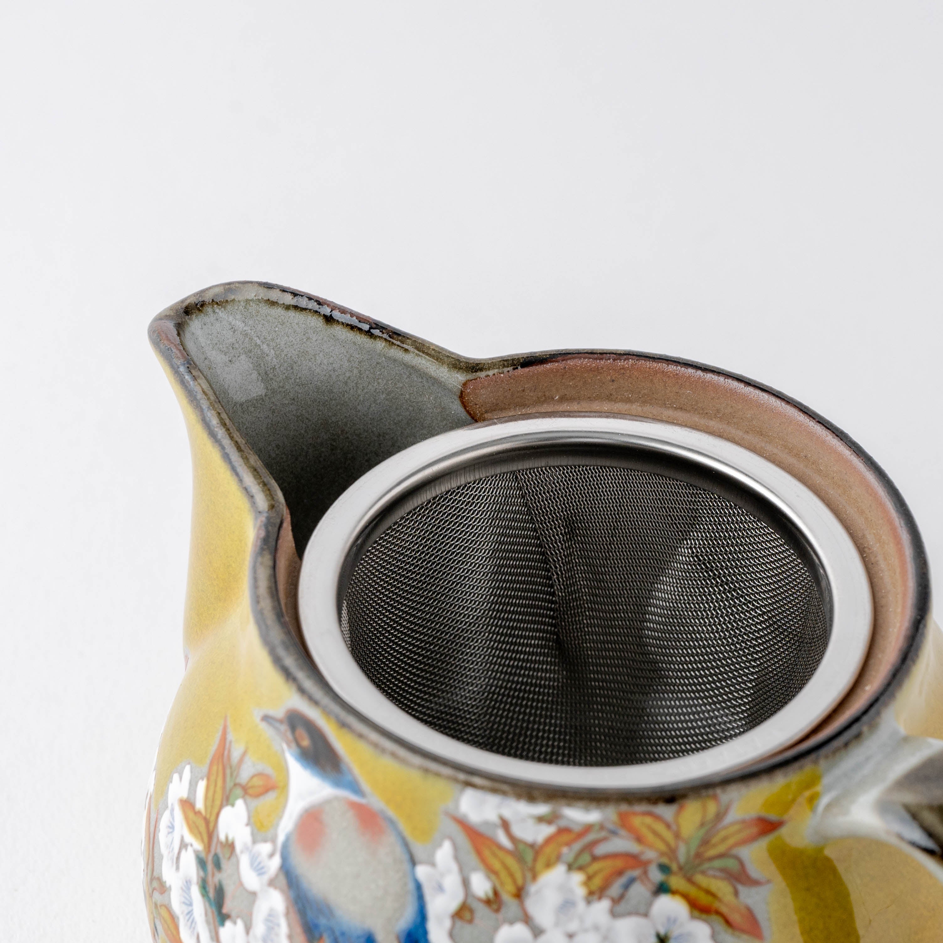 Yoshidaya Sakura and Bird Japanese Teapot