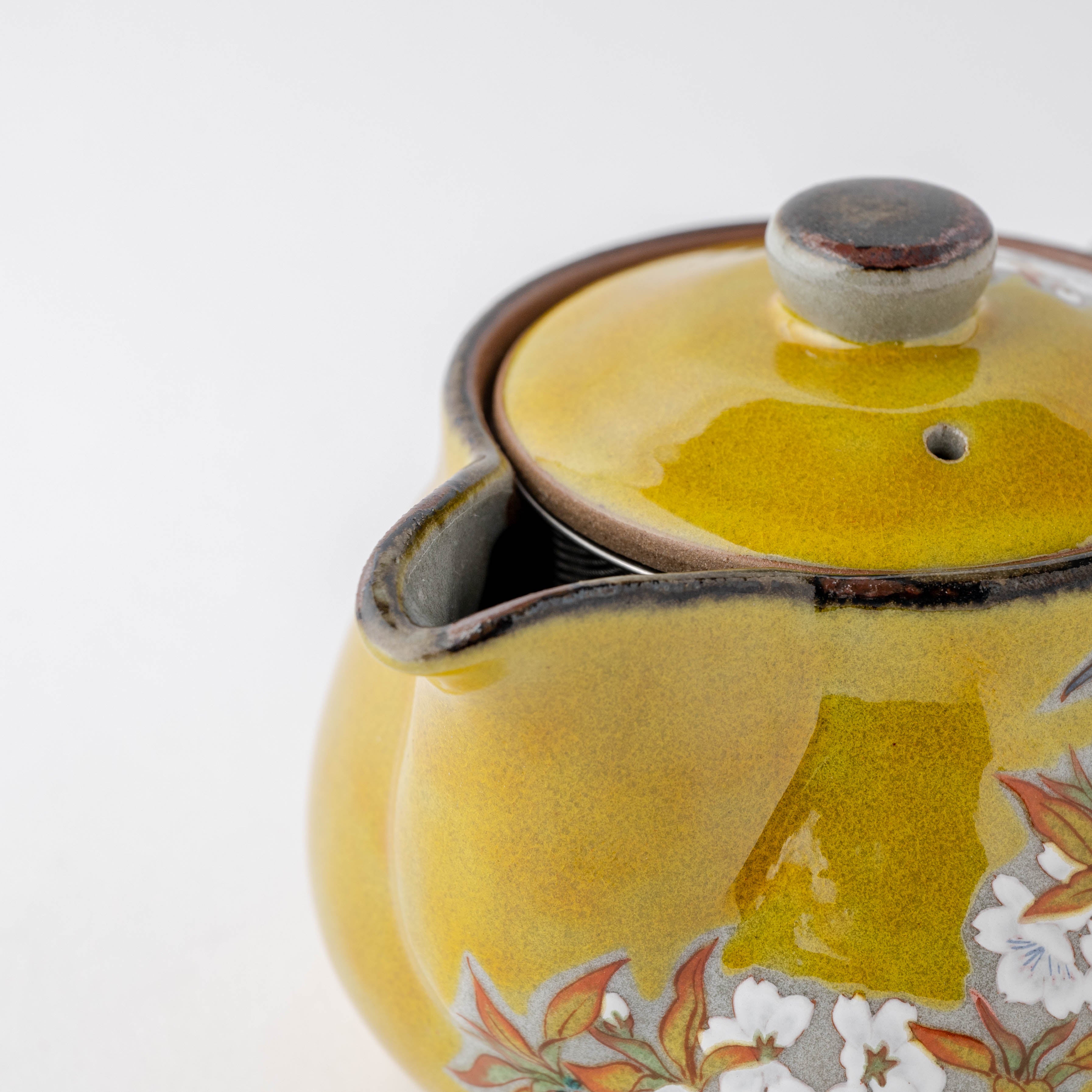 Yoshidaya Sakura and Bird Japanese Teapot