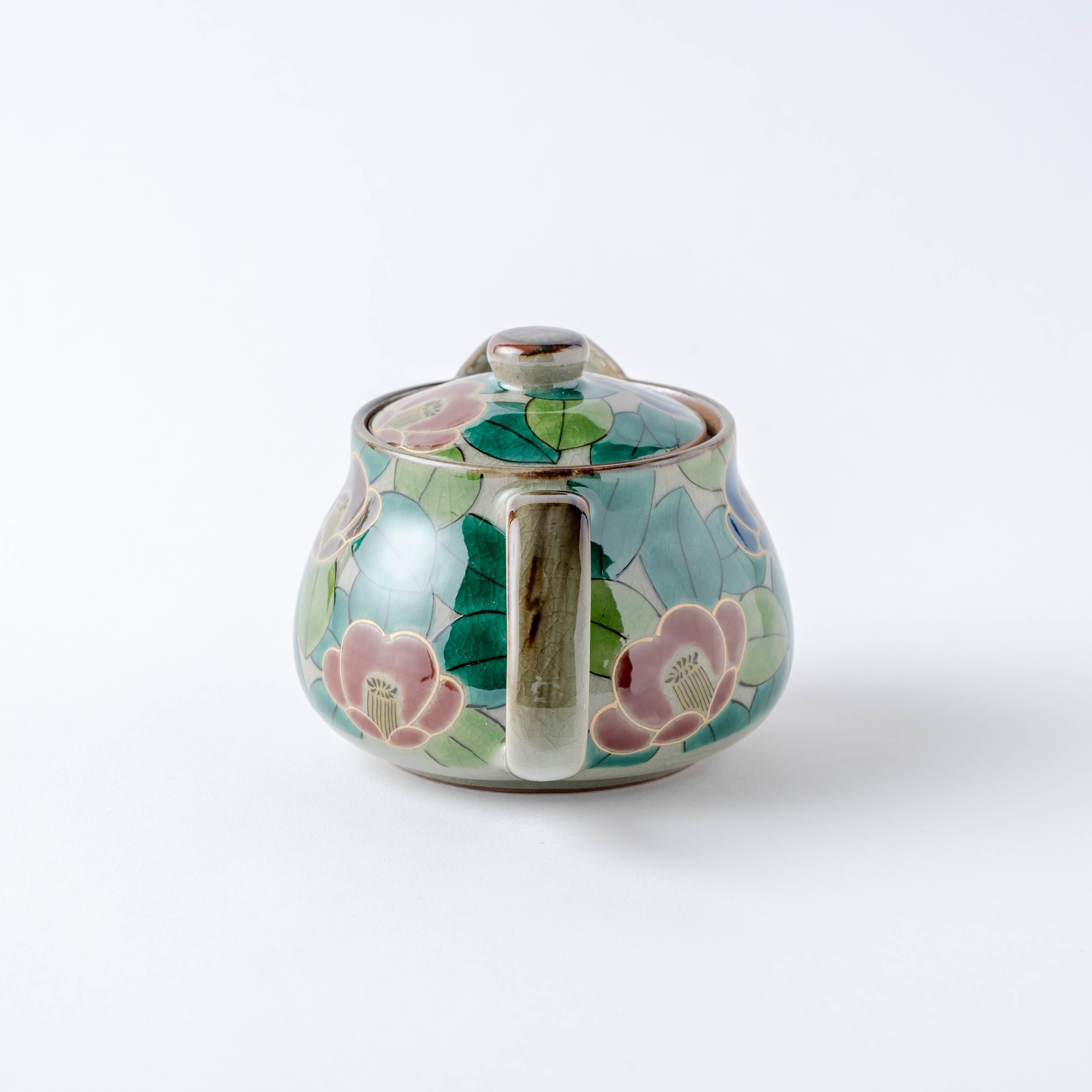 Colorful Sasanqua Japanese Teapot