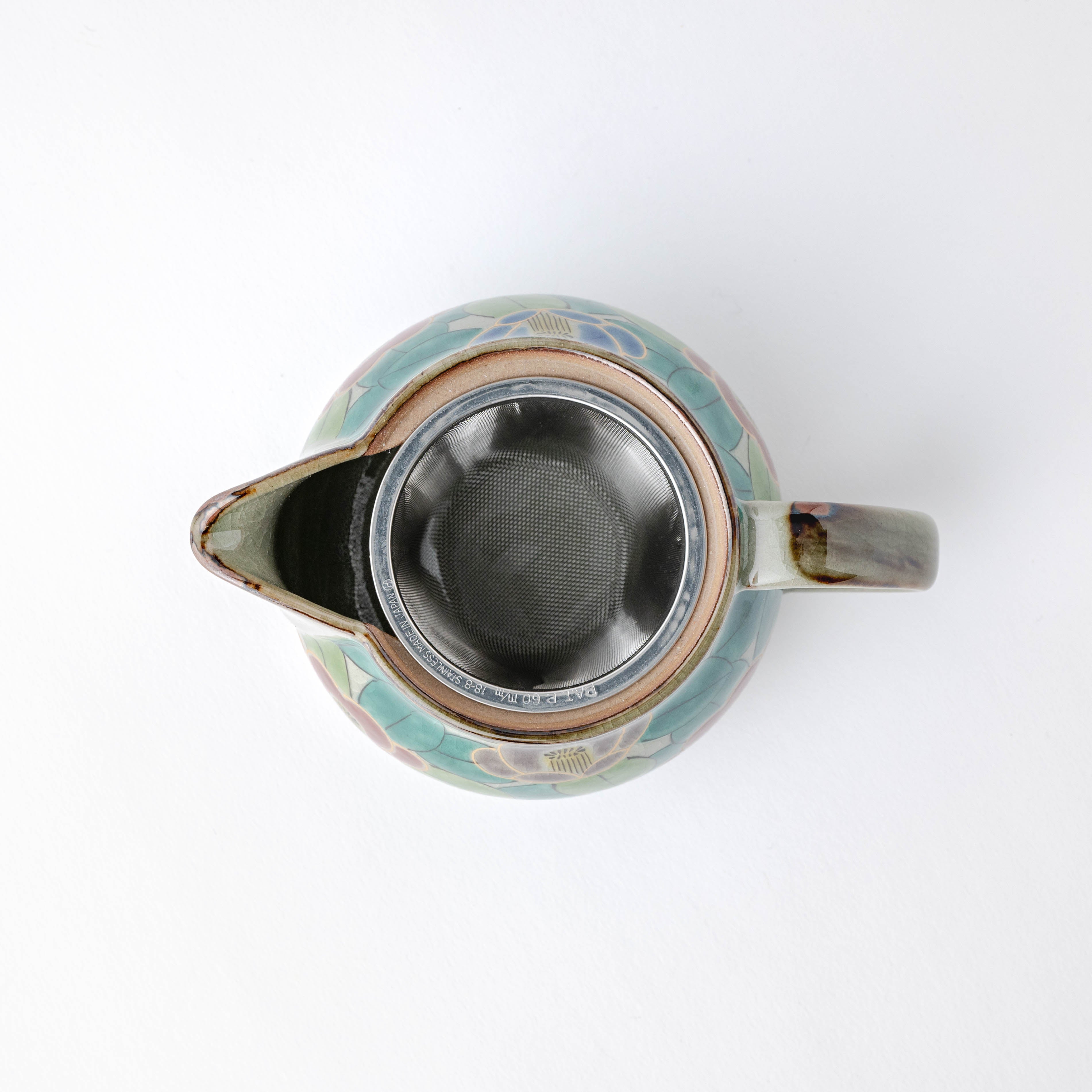 Colorful Sasanqua Japanese Teapot