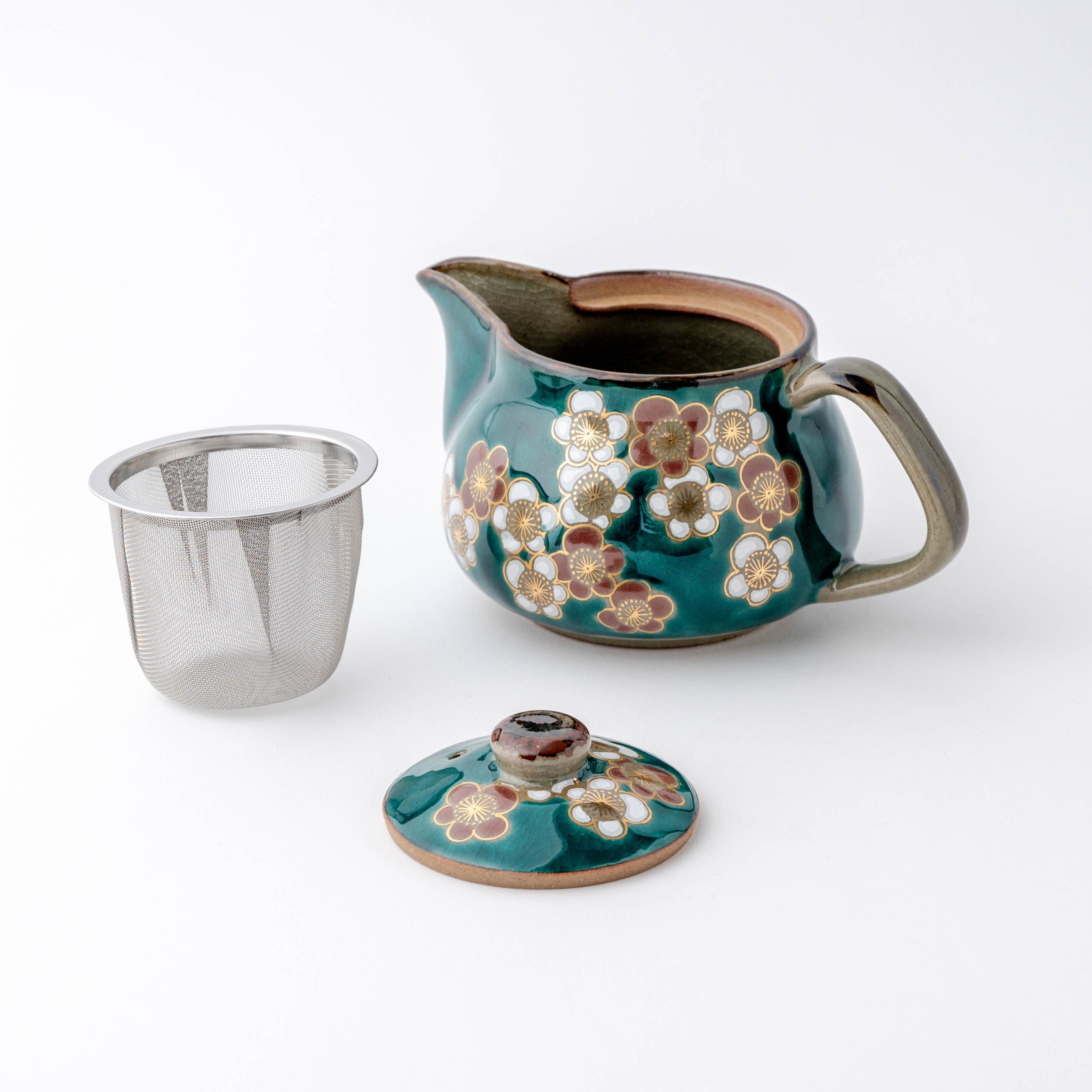 Emerald Green Plum Blossom Teapot