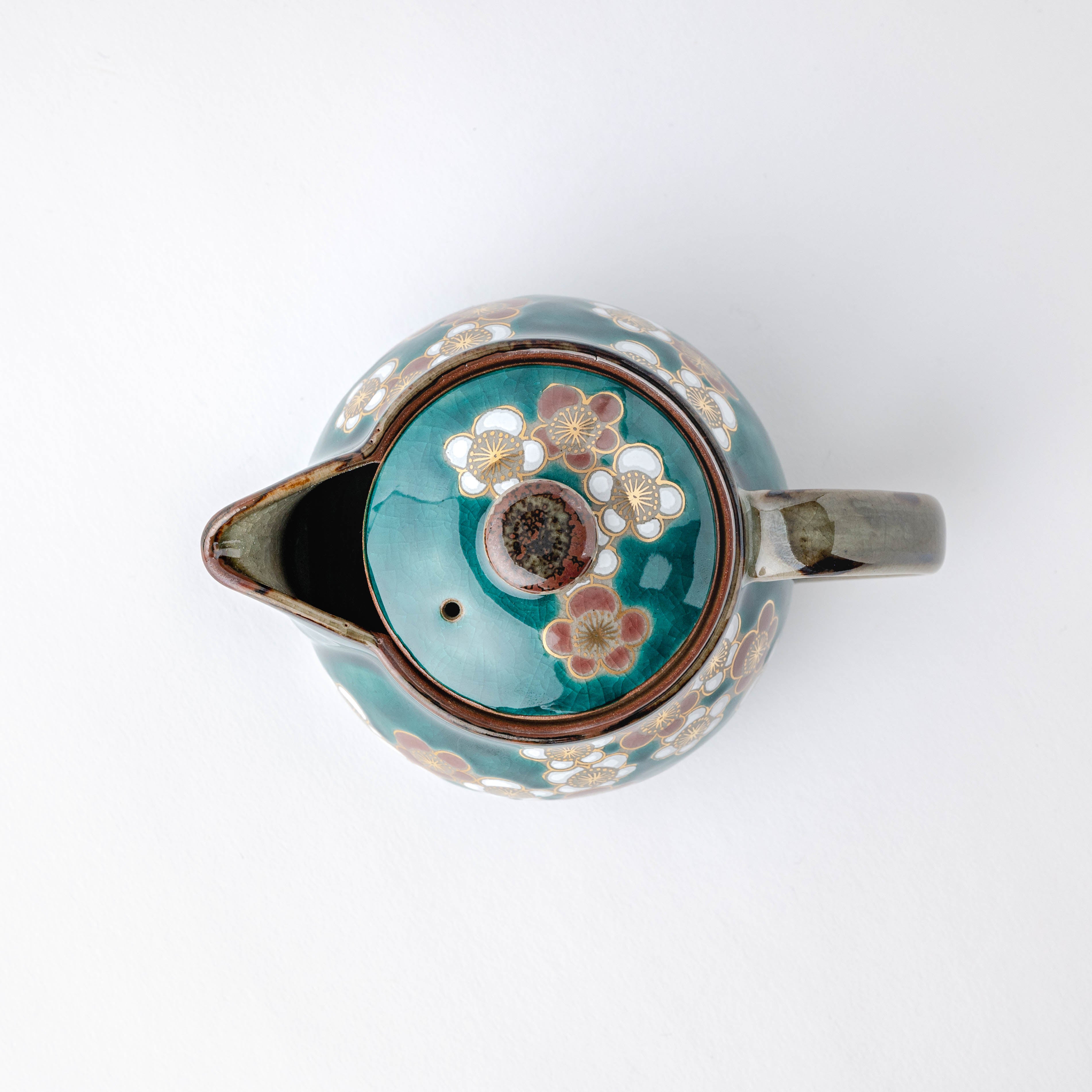 Emerald Green Plum Blossom Teapot