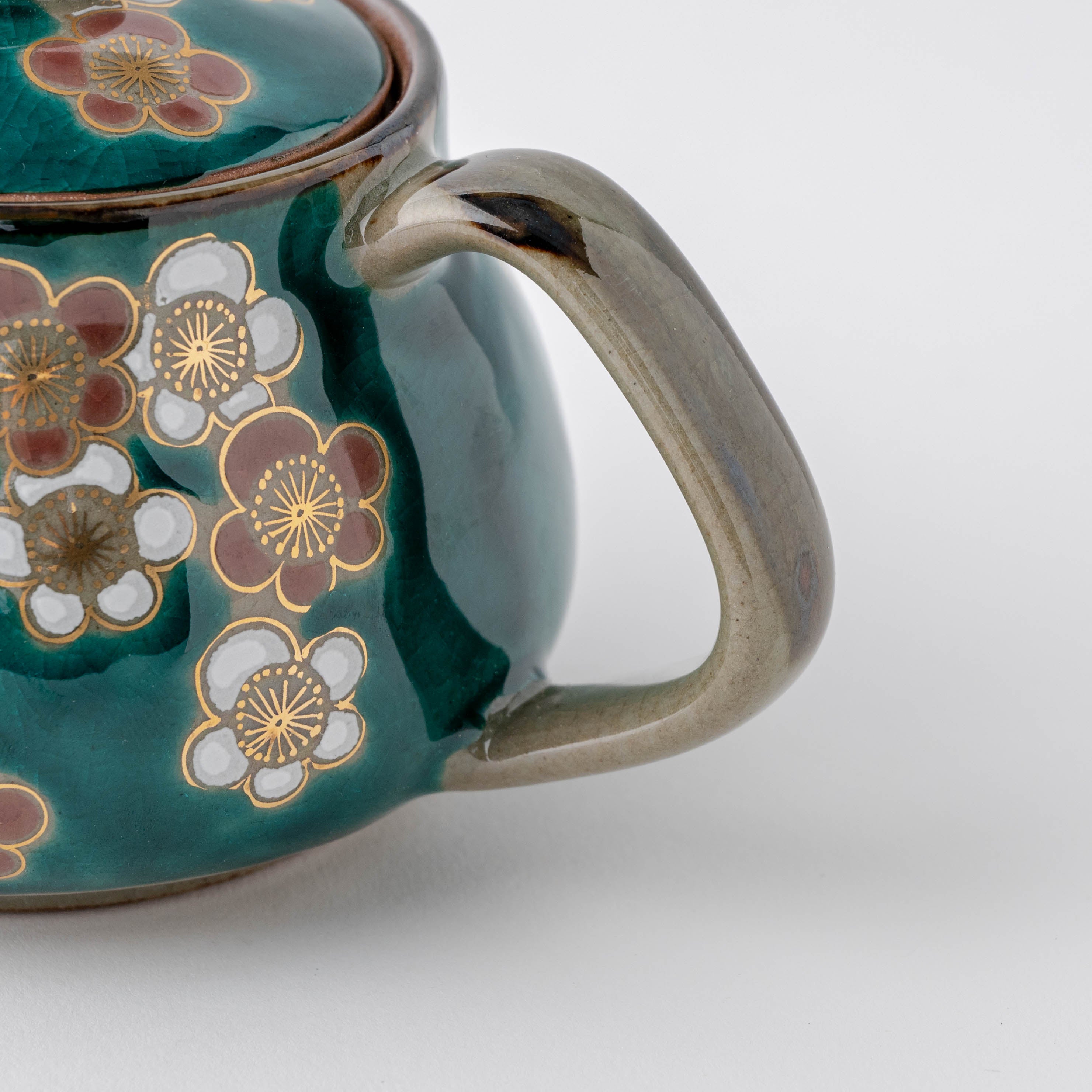 Emerald Green Plum Blossom Teapot