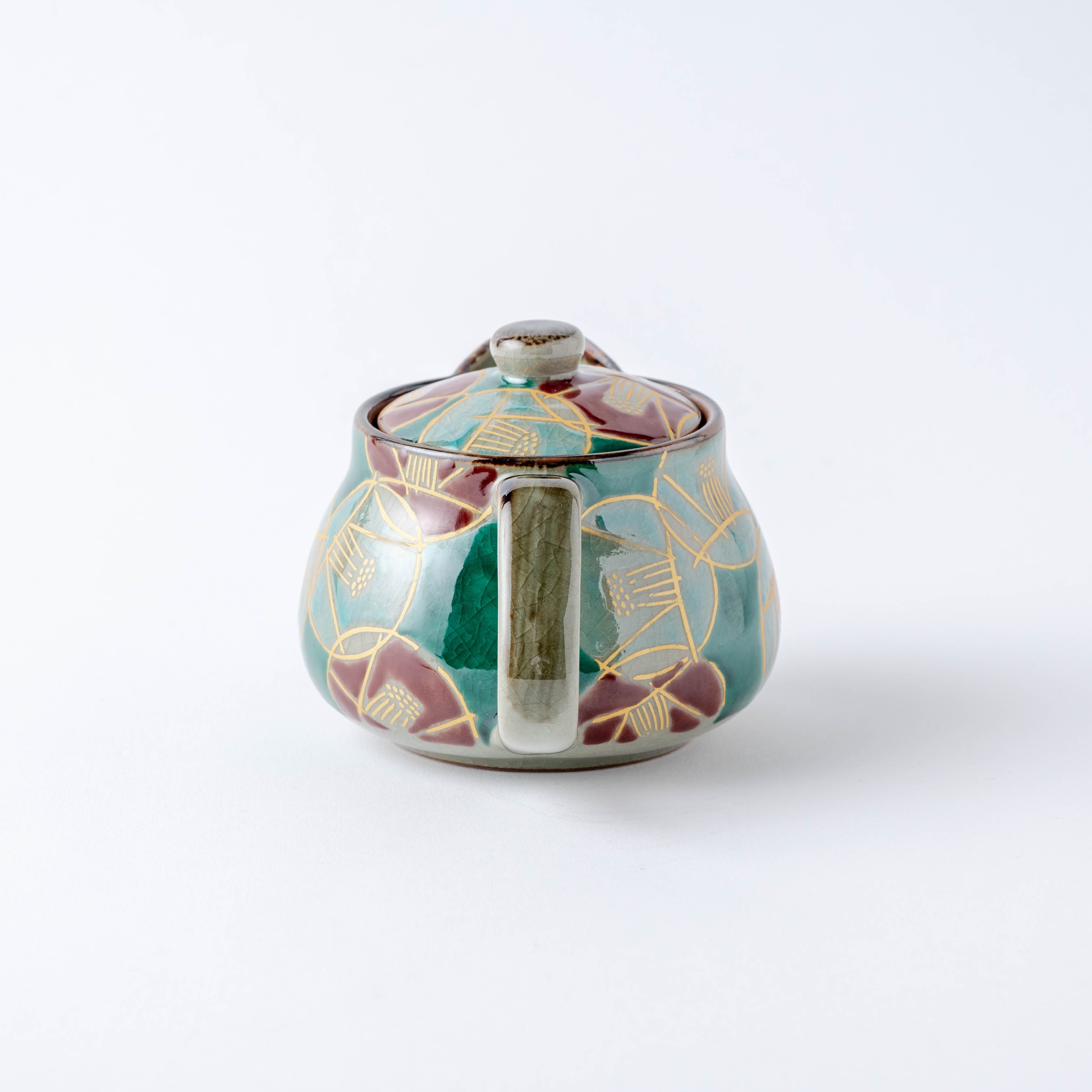 Golden Camellia Japanese Teapot