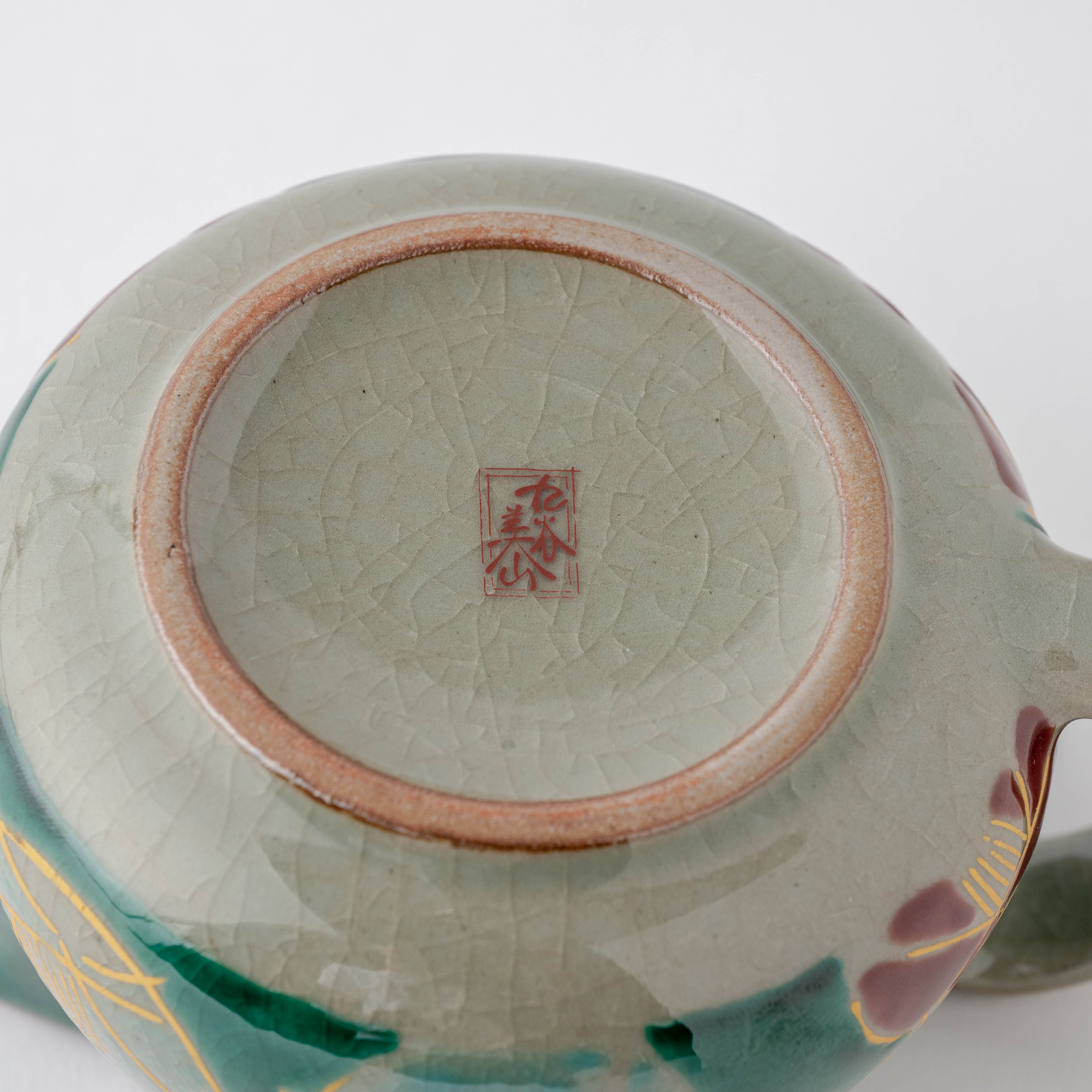 Golden Camellia Japanese Teapot