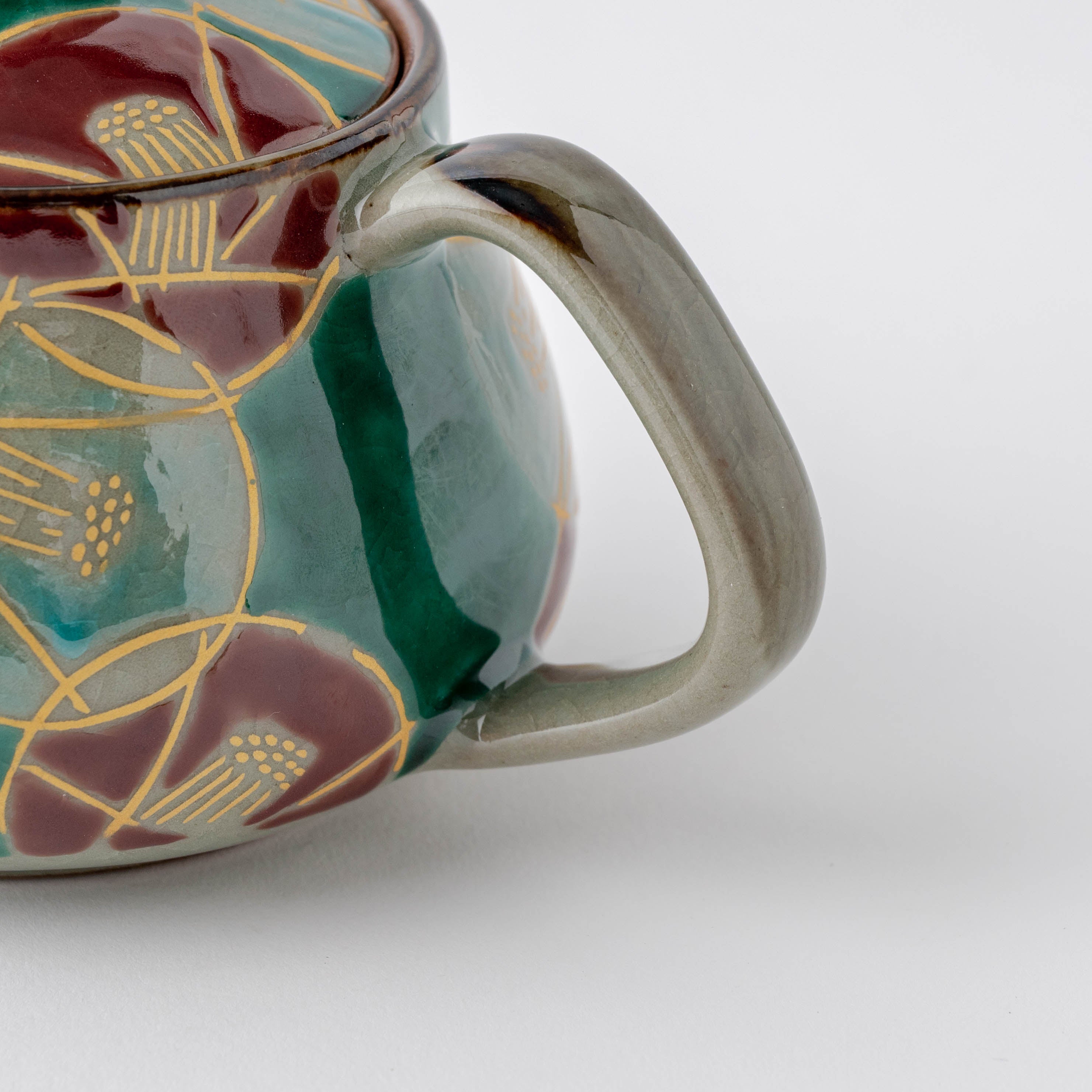 Golden Camellia Japanese Teapot