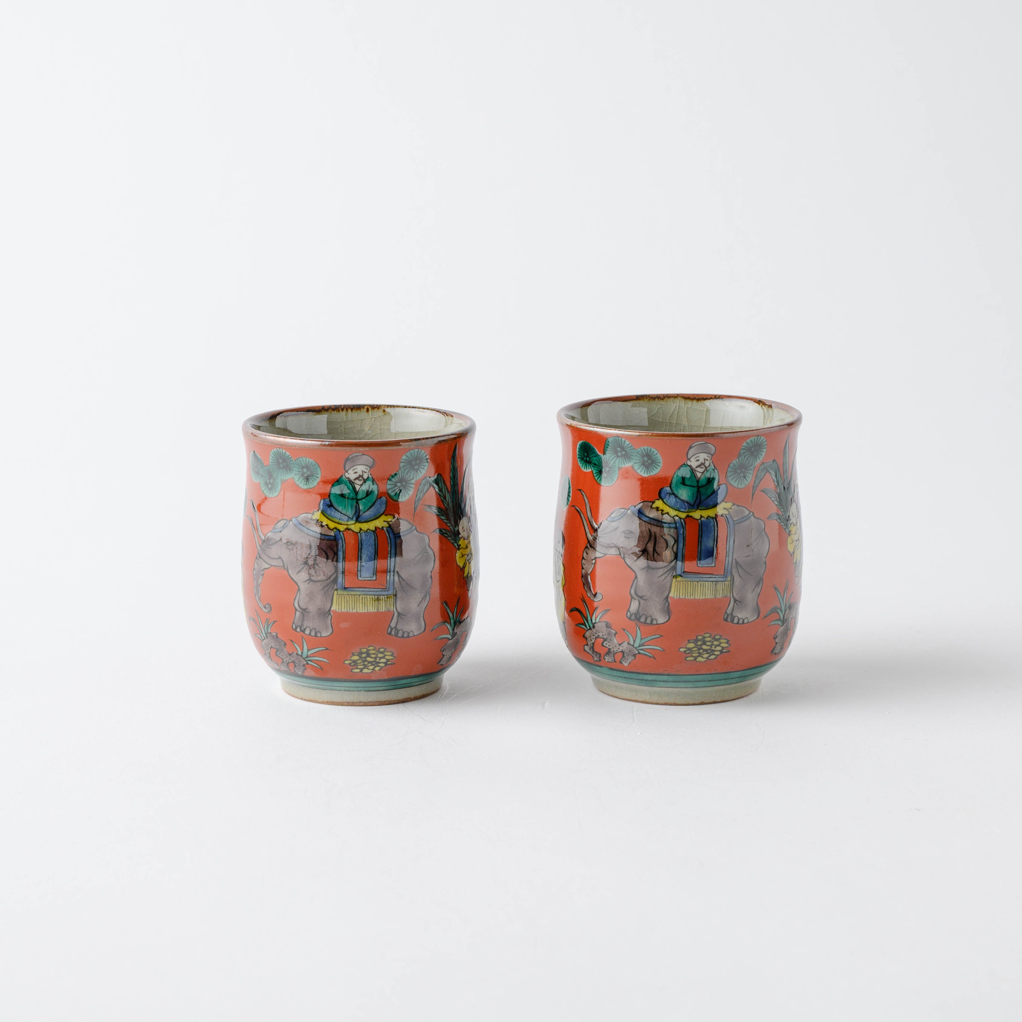Mokubei Yunomi Japanese Teacup Pair - JAPAN KUTANI SHOP