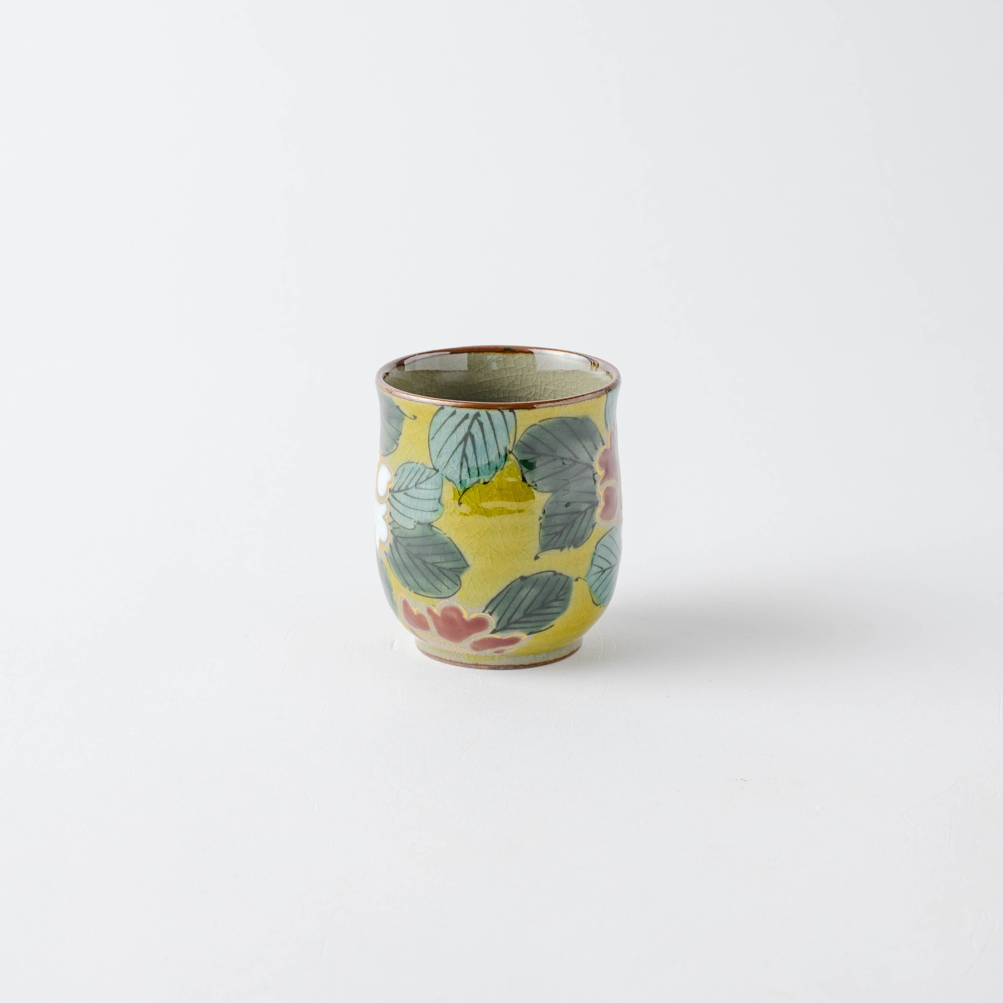 Red and White Sasanqua Japanese Teacup Pair - JAPAN KUTANI SHOP