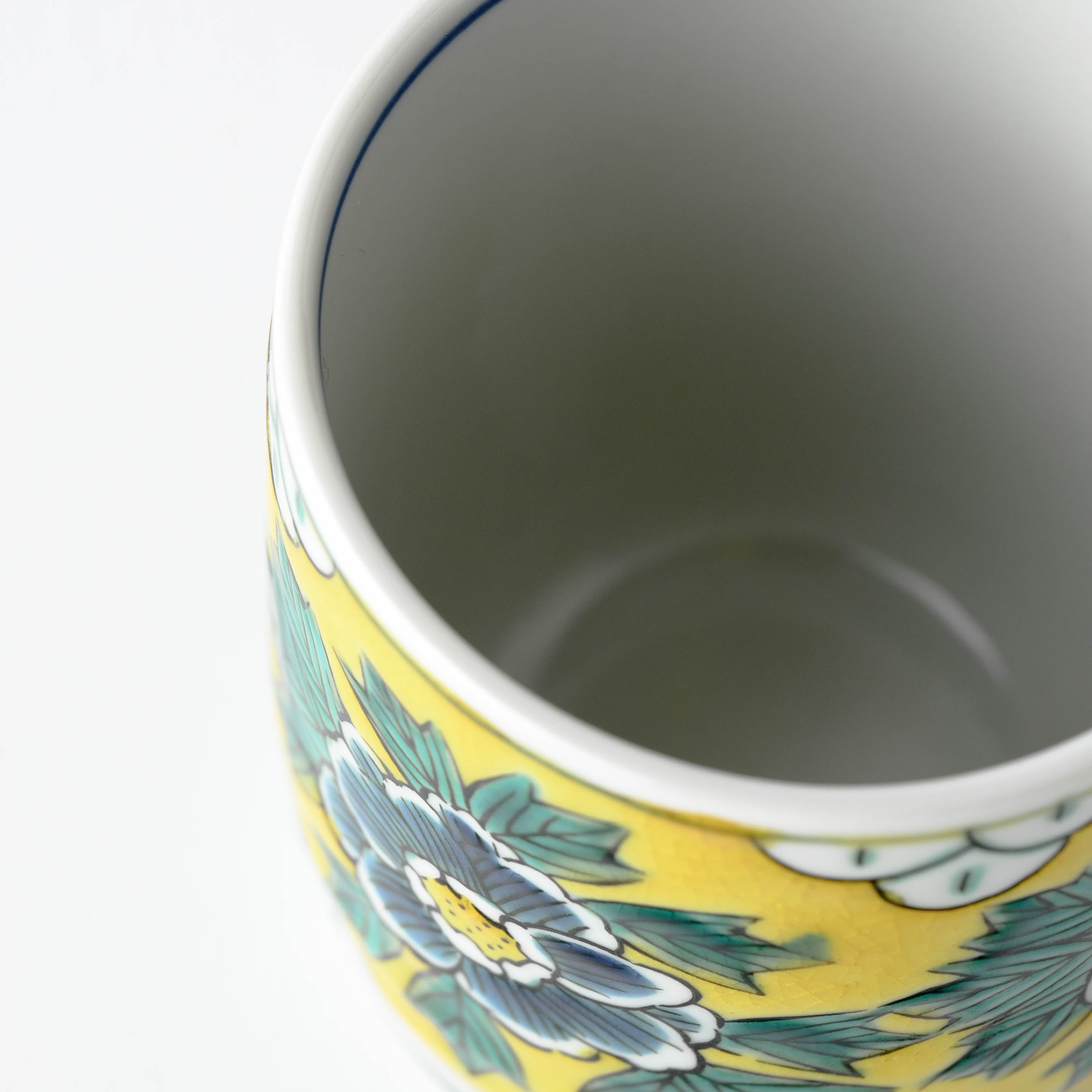 Yoshidaya Peony Yunomi Japanese Teacup Pair - JAPAN KUTANI SHOP