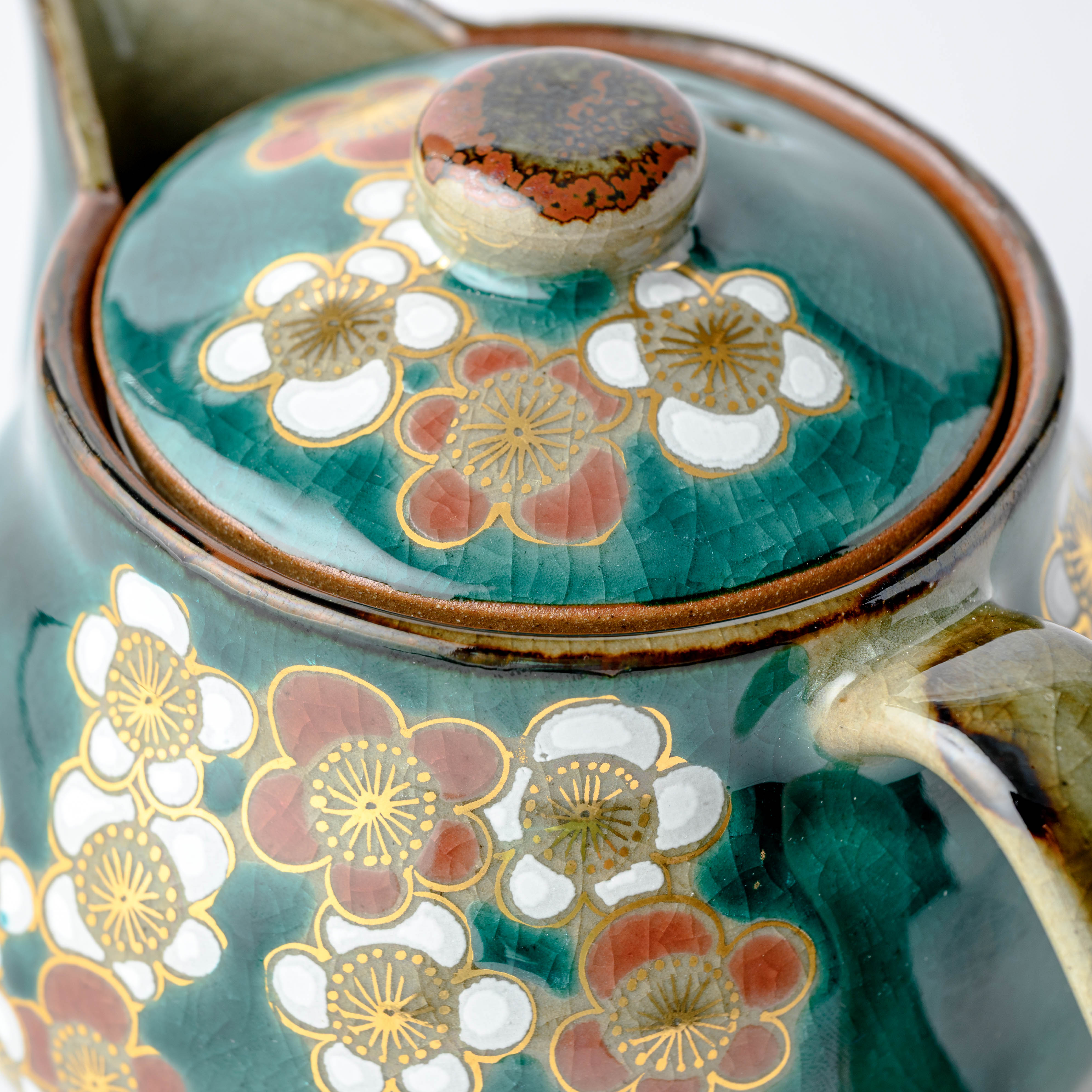 Emerald Green Plum Blossom Teapot