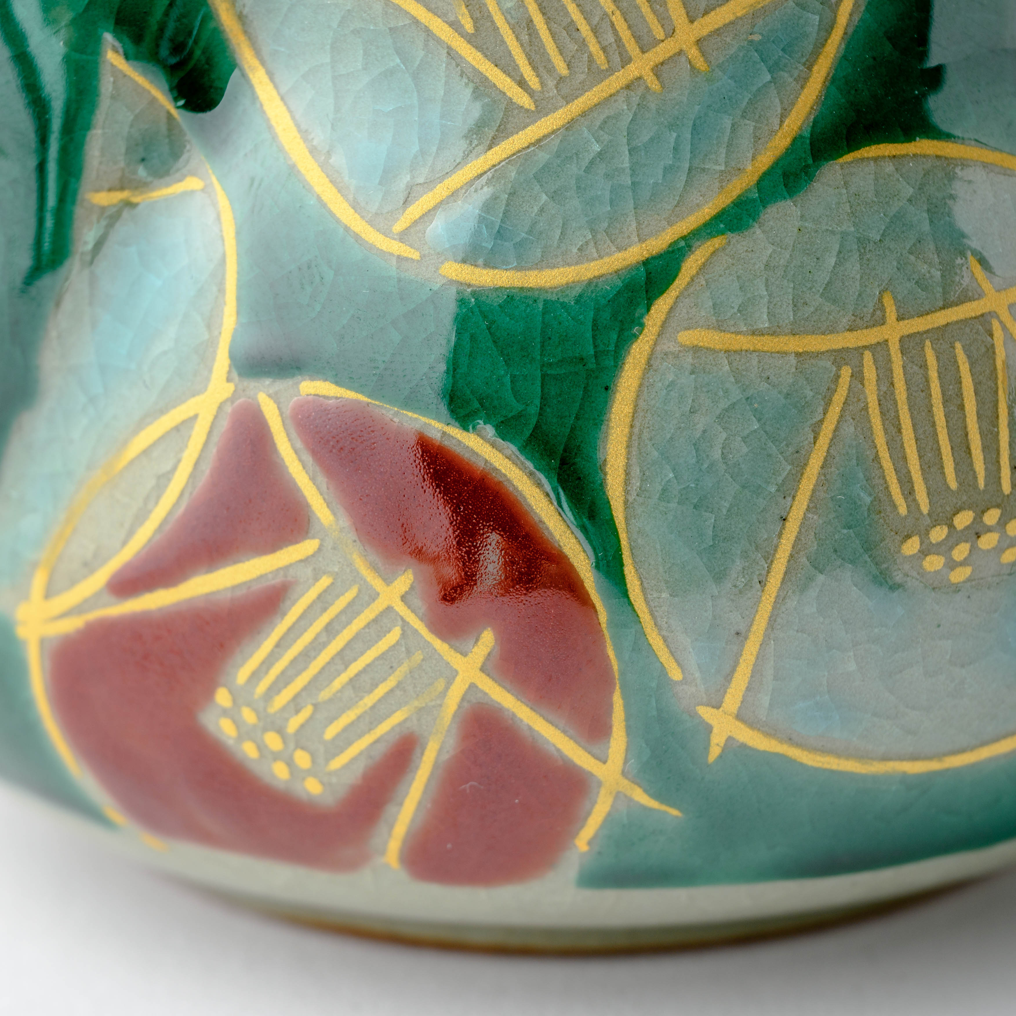 Golden Camellia Japanese Teapot